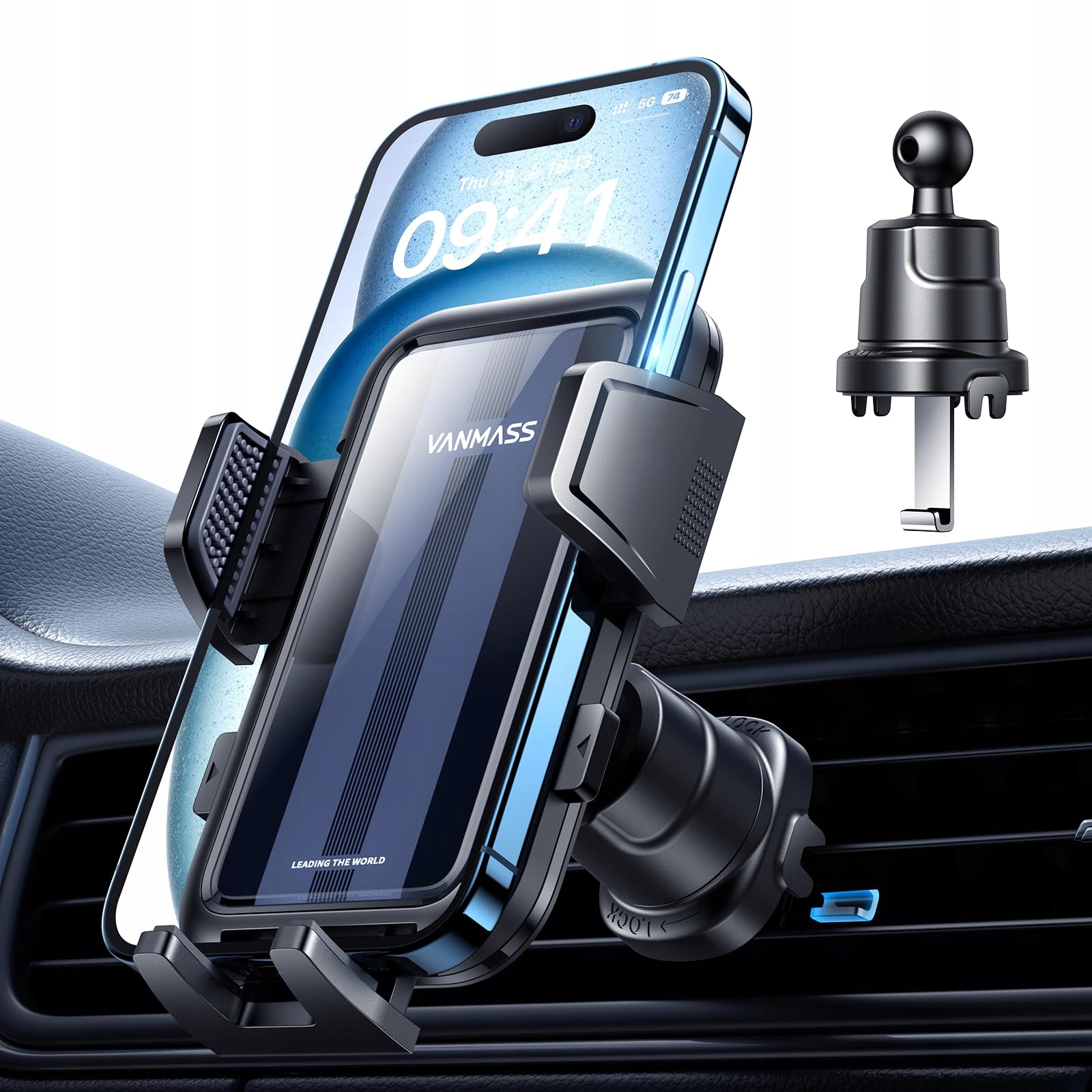 VANMASS Uchwyt Samochodowy Wentylacja Uniwersalny Do iPhone Android — miniatura 2
