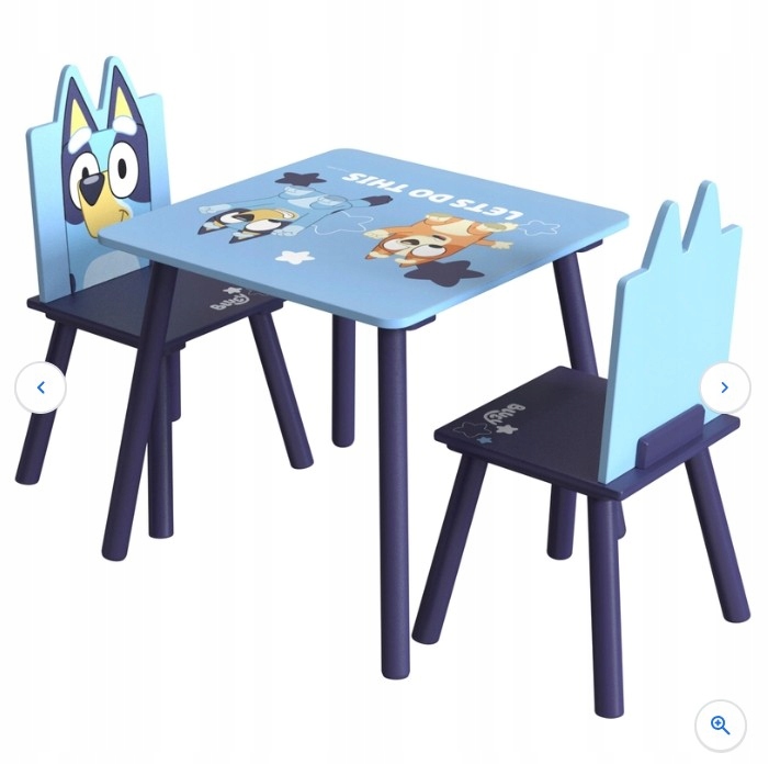 Bluey Zestaw Stolika i Krzesełek Dla 2 Dzieci Mebelki Blue Heeler Pokój