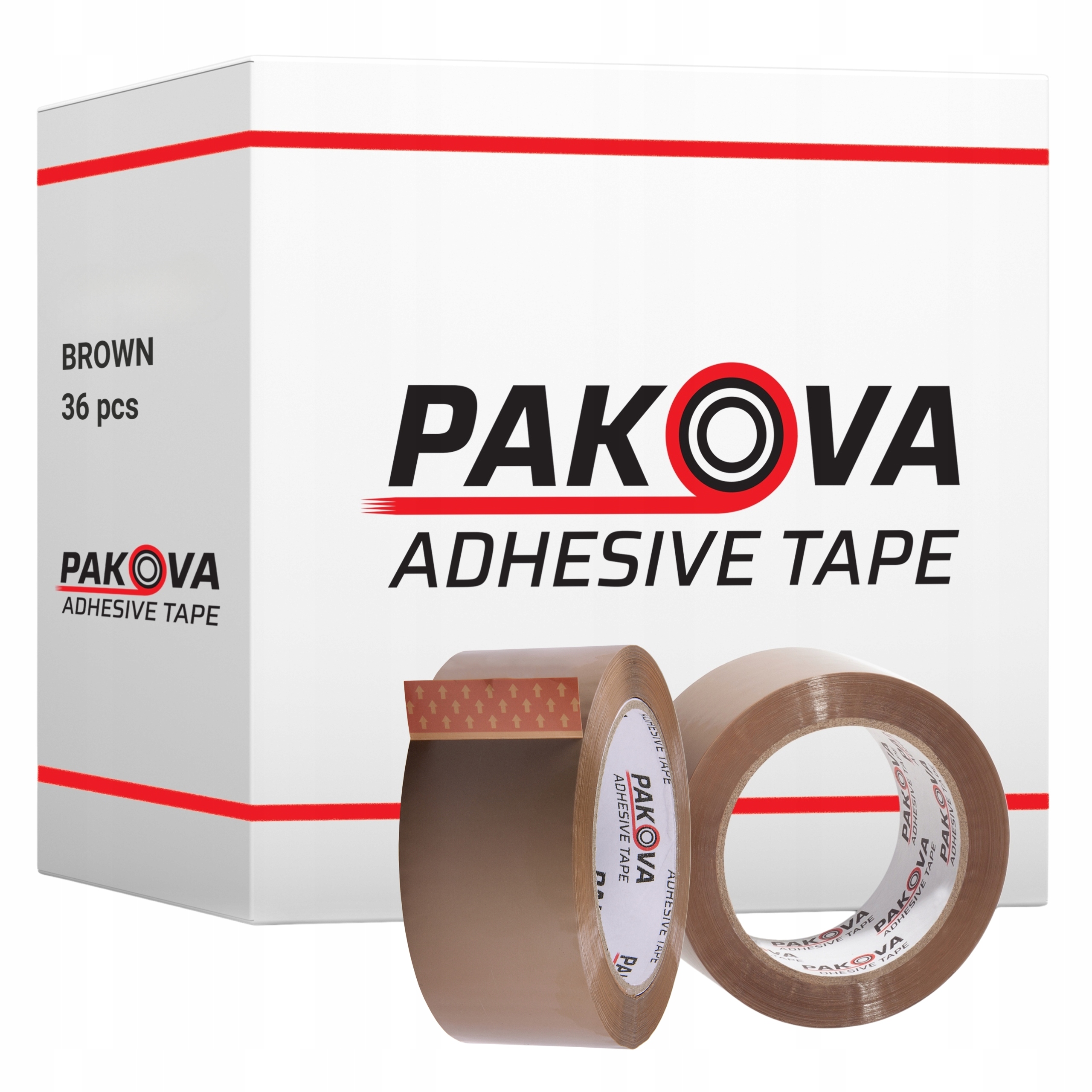 Taśma Pakowa Brązowa 48/132y Klejąca Mocna Długa Pakova 36szt.