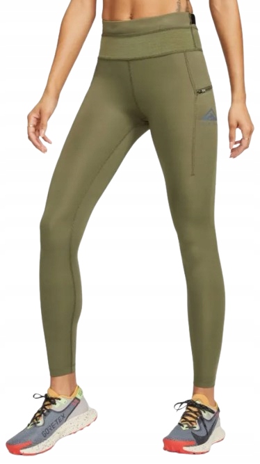 Legginsy do biegania treningowe sportowe Nike Epic Luxe DM7575-222 khaki M
