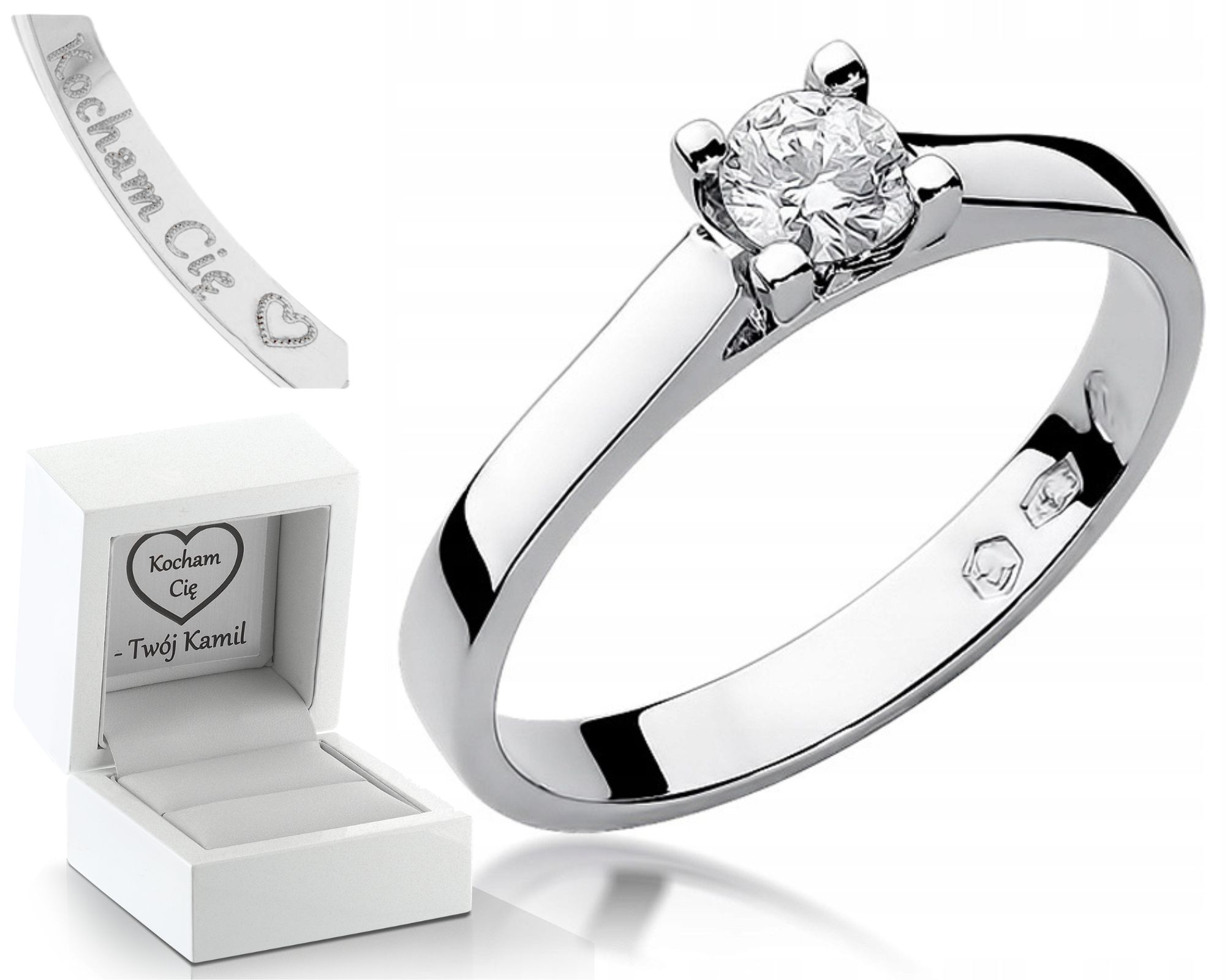 Prstýnek Briliant 0,30 Ct Bílé Zlato