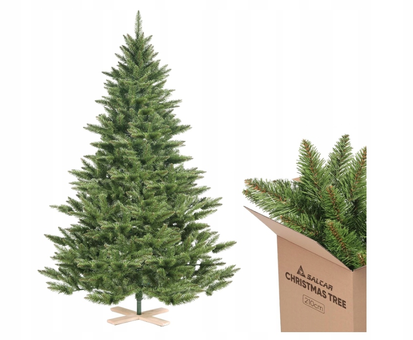 Umelý vianočný stromček 210 cm skladací, hustý, realistický, zelený