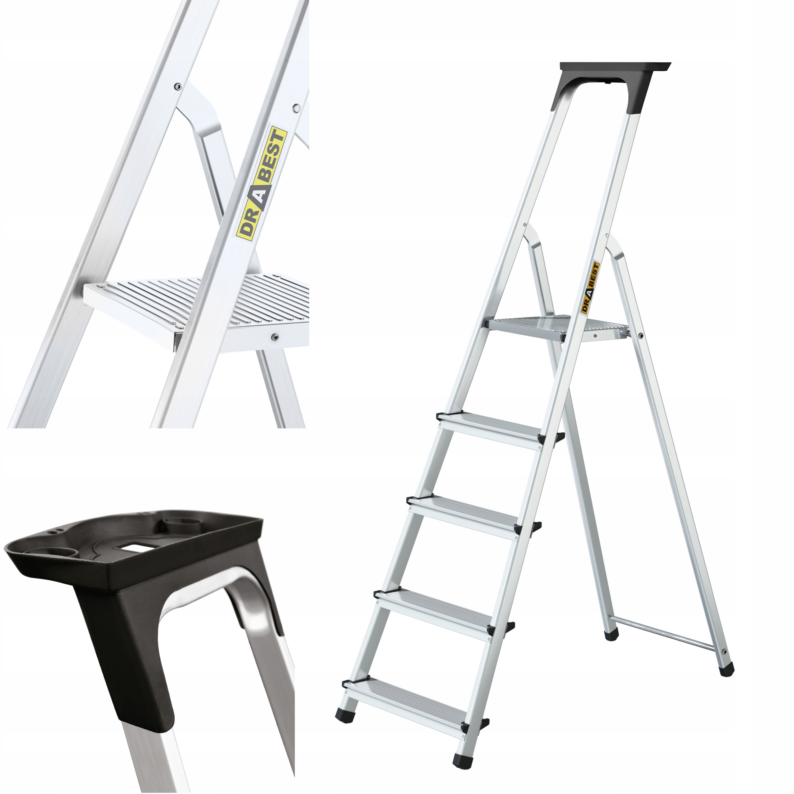 Žebřík jednostranný 5stupňový Drabest Polička