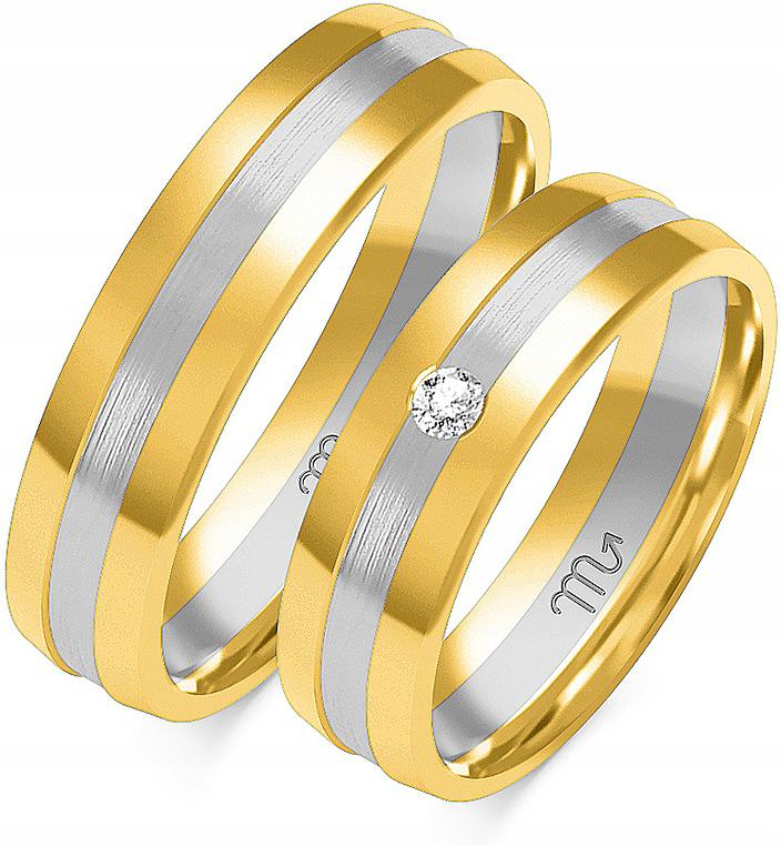 Moderní zlatý snubní prsten 14k 585 r 14 15 16, originální s gravírováním