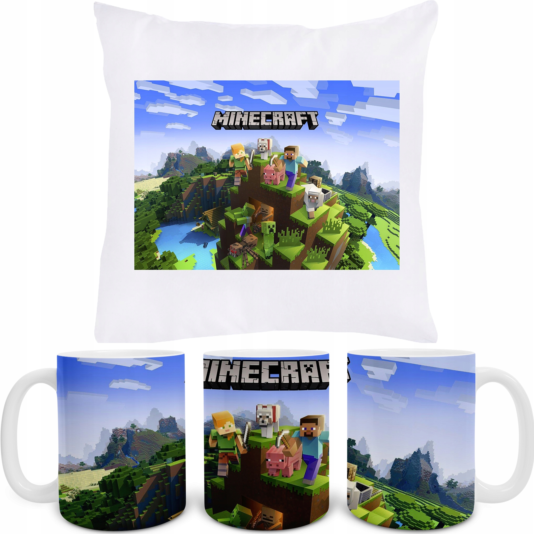 

Zestaw Kubek Poduszka Minecraft Tekst
