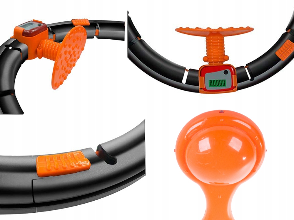 KOŁO HULA HOP SKŁADANE Z OBCIĄŻNIKIEM LED LICZNIK Liczba części 8