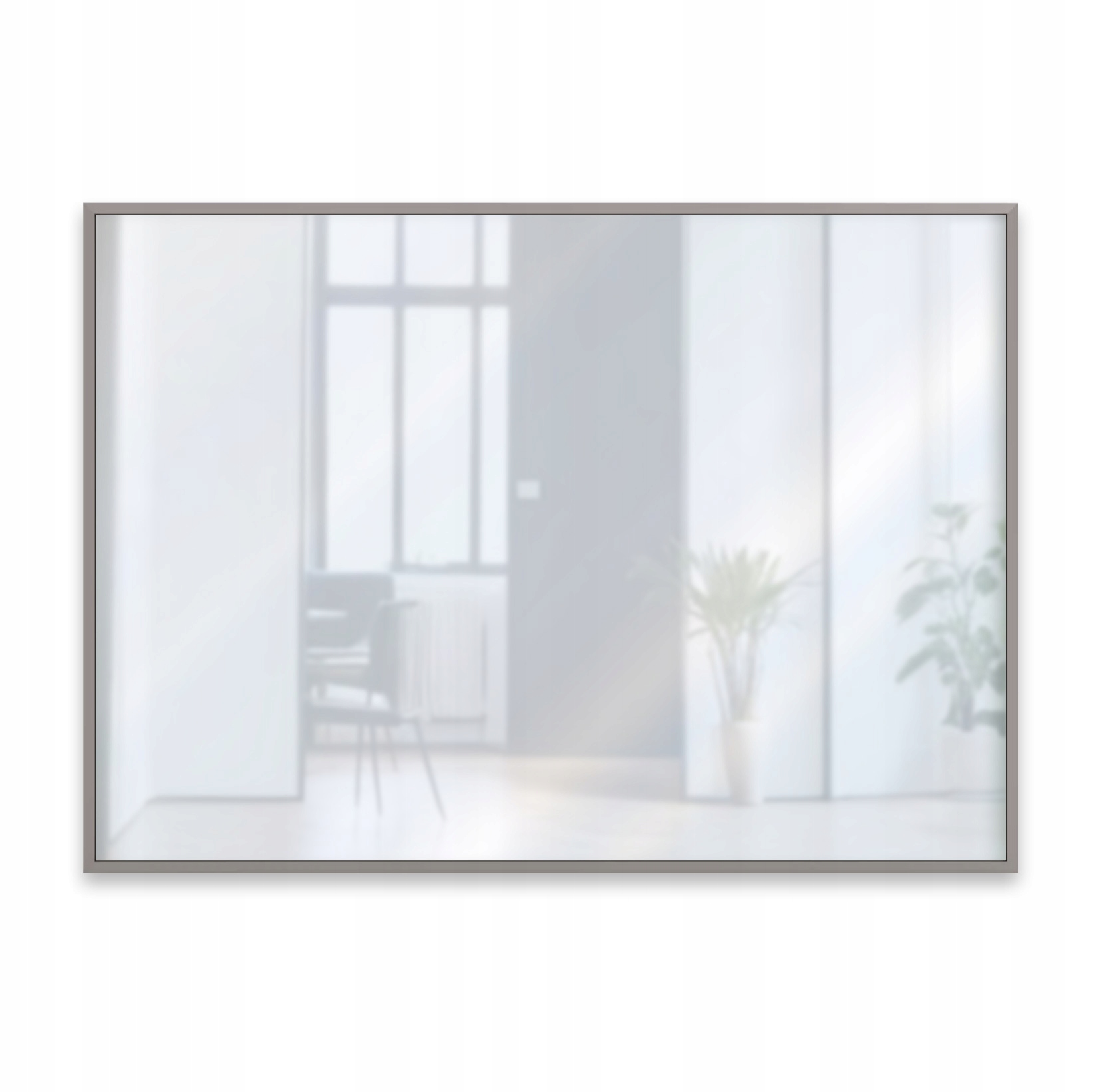 Obdĺžnikové Nástenné Zrkadlo Loft V Úzkom Hliníkovom Ráme 120x80 CM Inox