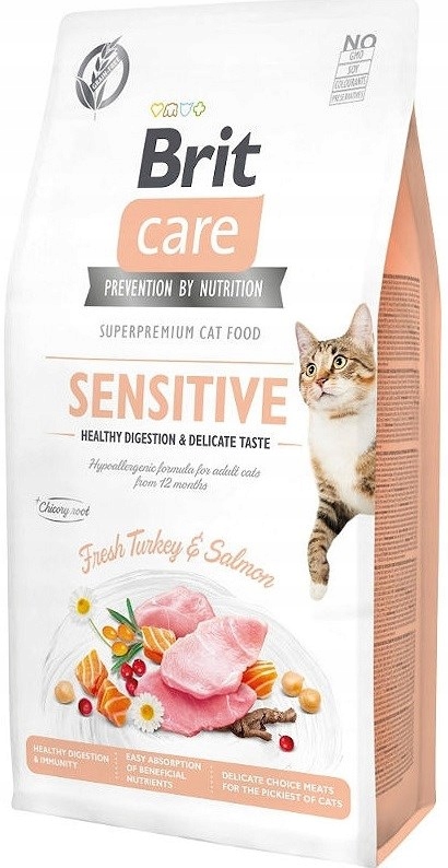 BRIT Care Grain-Free Sensitive Turkey&Salmon - suché krmivo pre mačky - 2 kg
