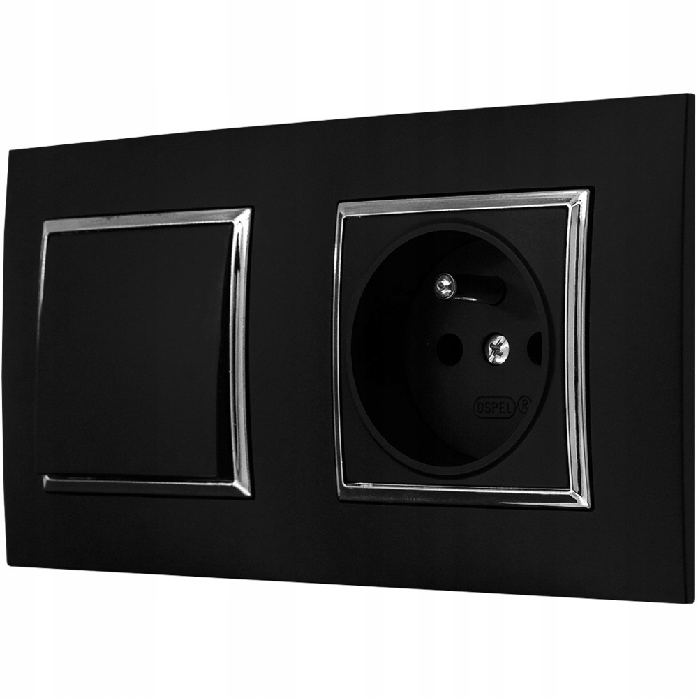 

Gniazdo Z Włącznikiem Do Sypialni Czarny Srebro