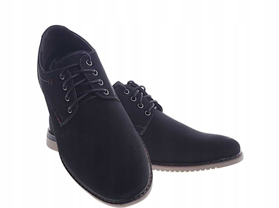 półbuty męskie czarne sznurowane wygodne r.43 Marka bez marki