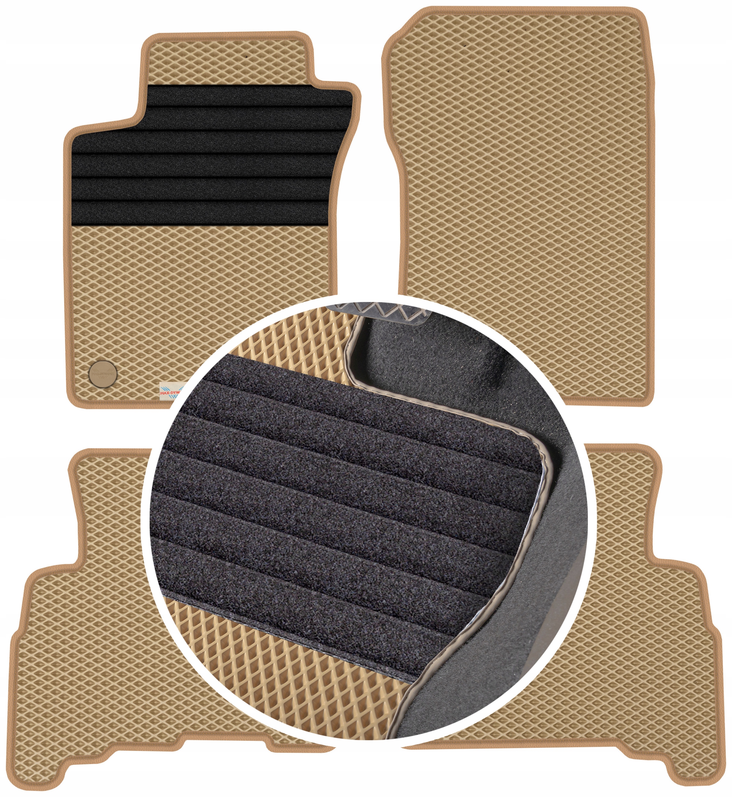 Land Cruiser J150 Long 09-17 Gumové rohože Eva Eternity Béžové