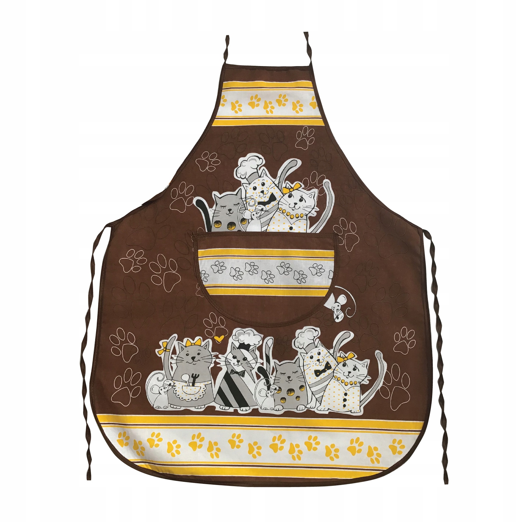 Fartuch kuchenny KOTKI brązowy