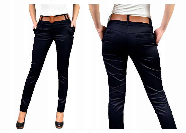 SPODNIE RURKI MANKIET WYSOKI STAN CZARNE r.44 Marka inna