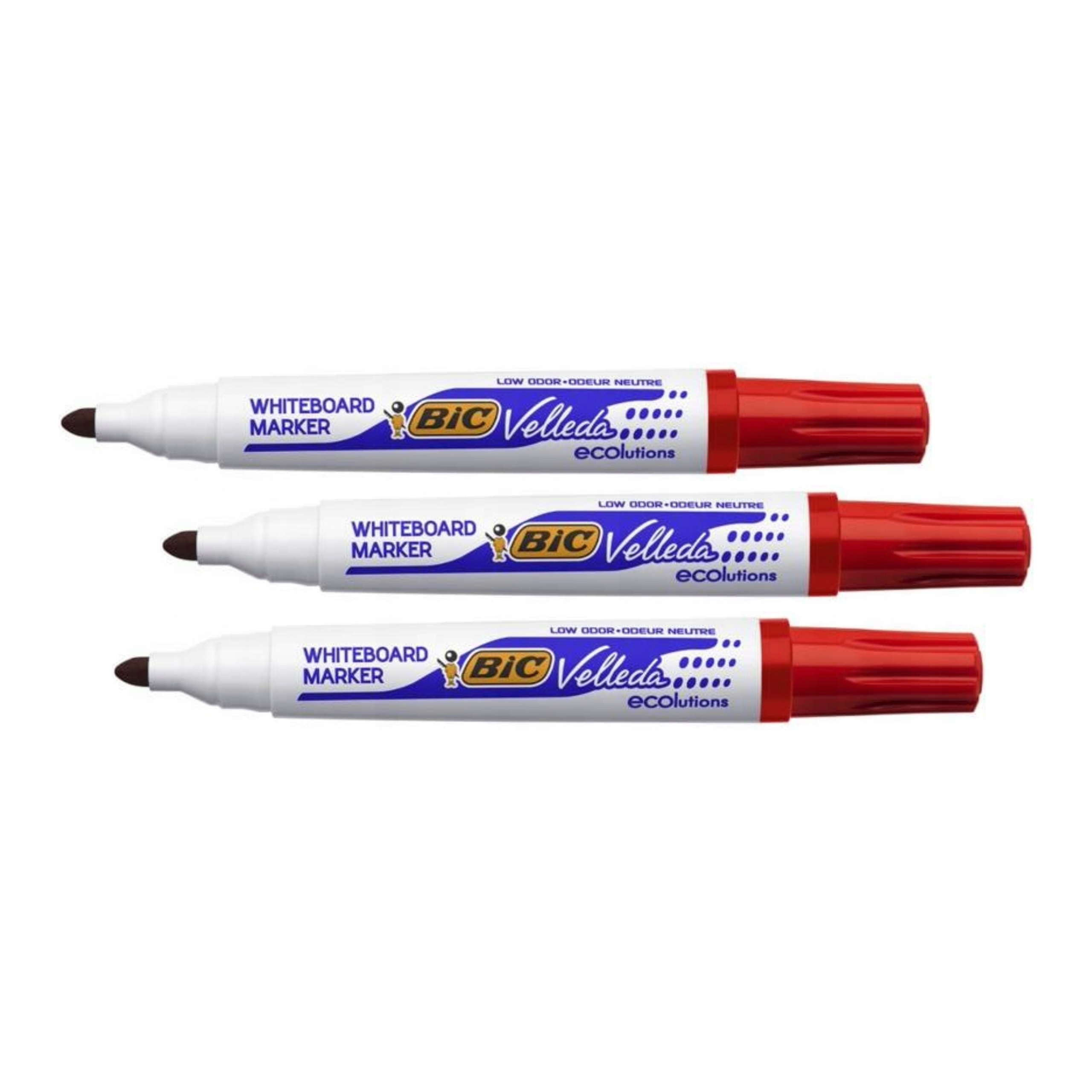 Marker do tablic BIC VELLEDA 1701 czerwony okrągły - 3 sztuki