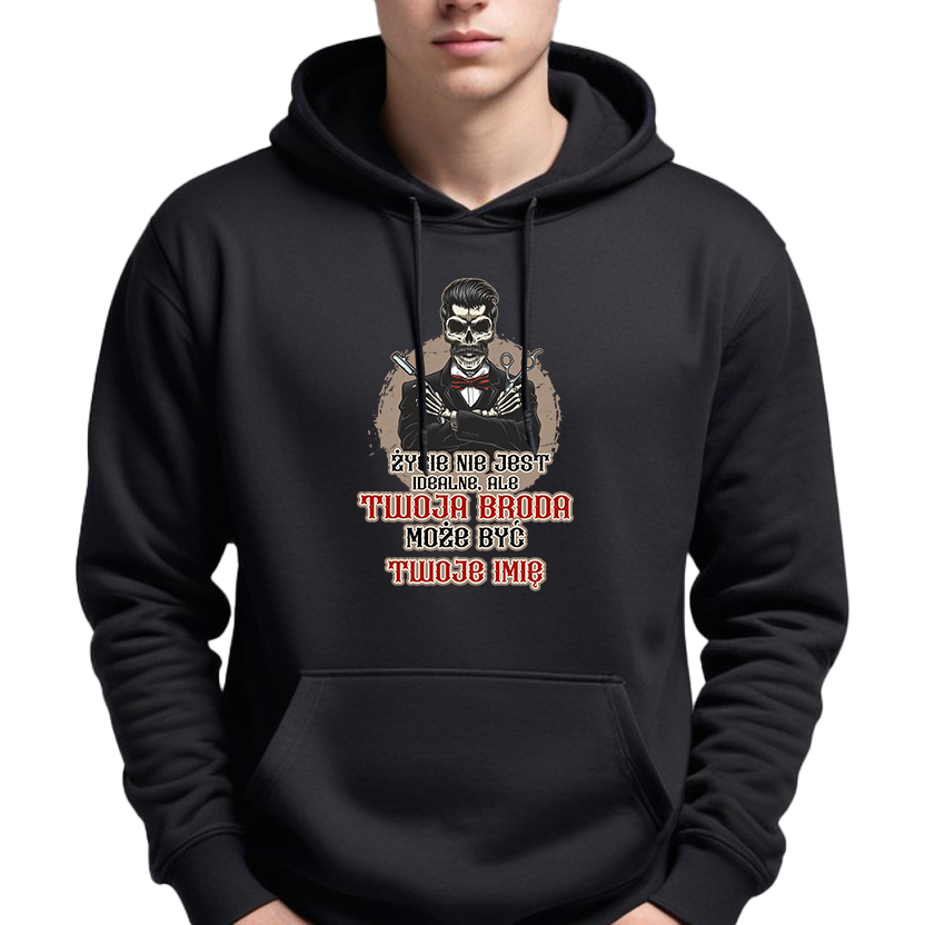Pánská Mikina Černá S Kapucí Vaše Vousy Mohou Být Ideální *jméno* Velikost M