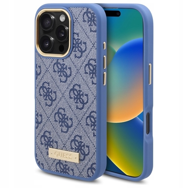 Pouzdro Guess Pro Iphone 16 Pro 6.3" Magsafe Modré Logo 4G