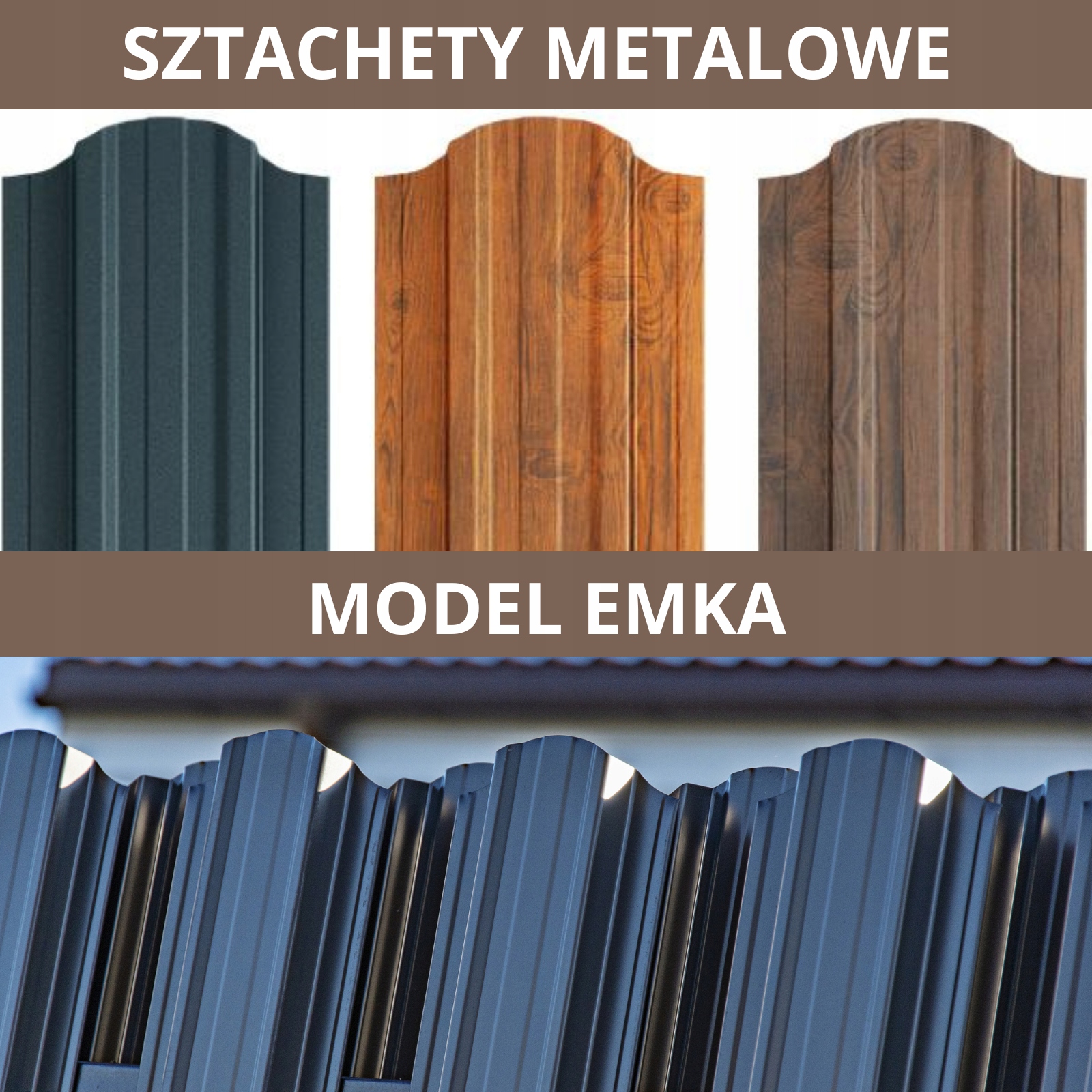 

Sztachety Metalowe wzornik próbki Emka
