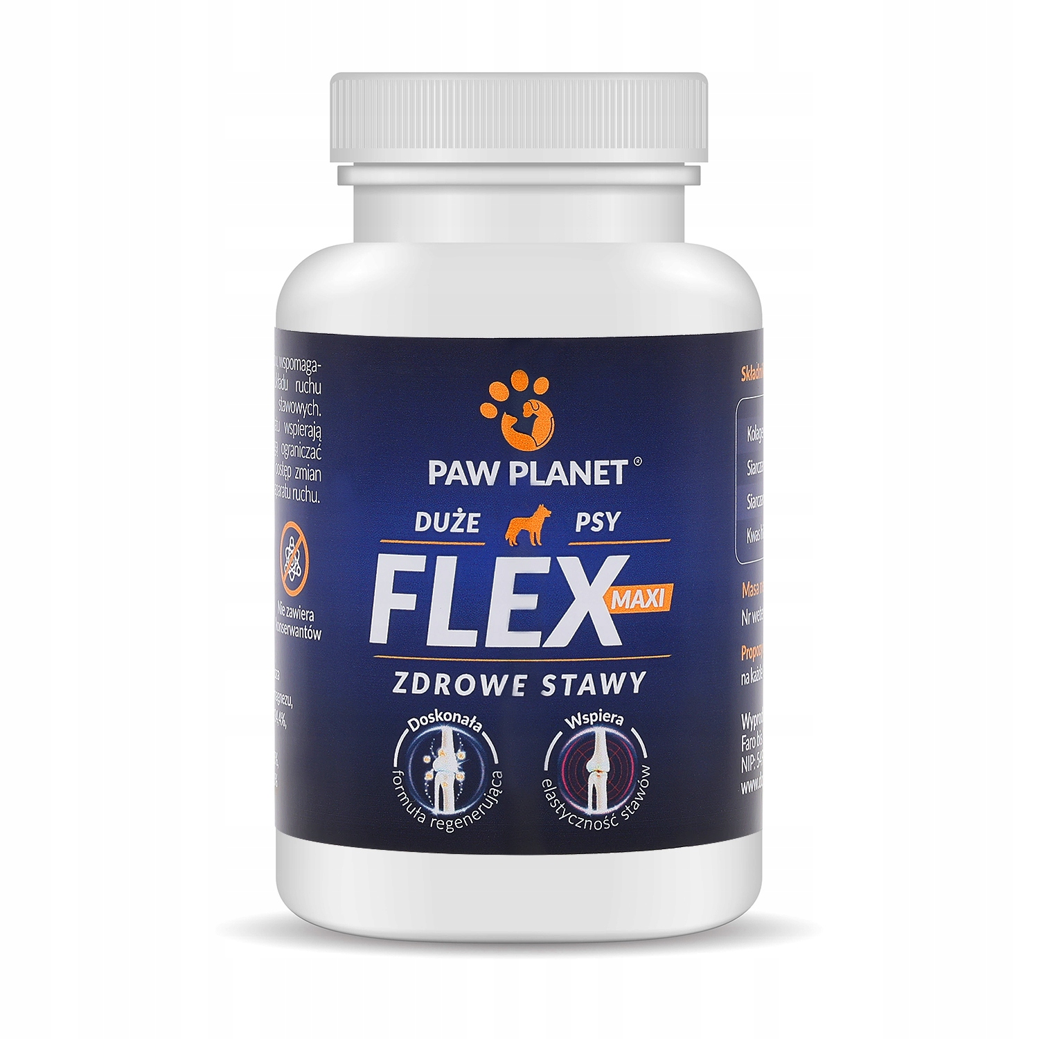 PAW PLANET FLEX MAXI 120tab GLUKOZAMINA CHONDROITYNA KOLAGEN STAWY PSA