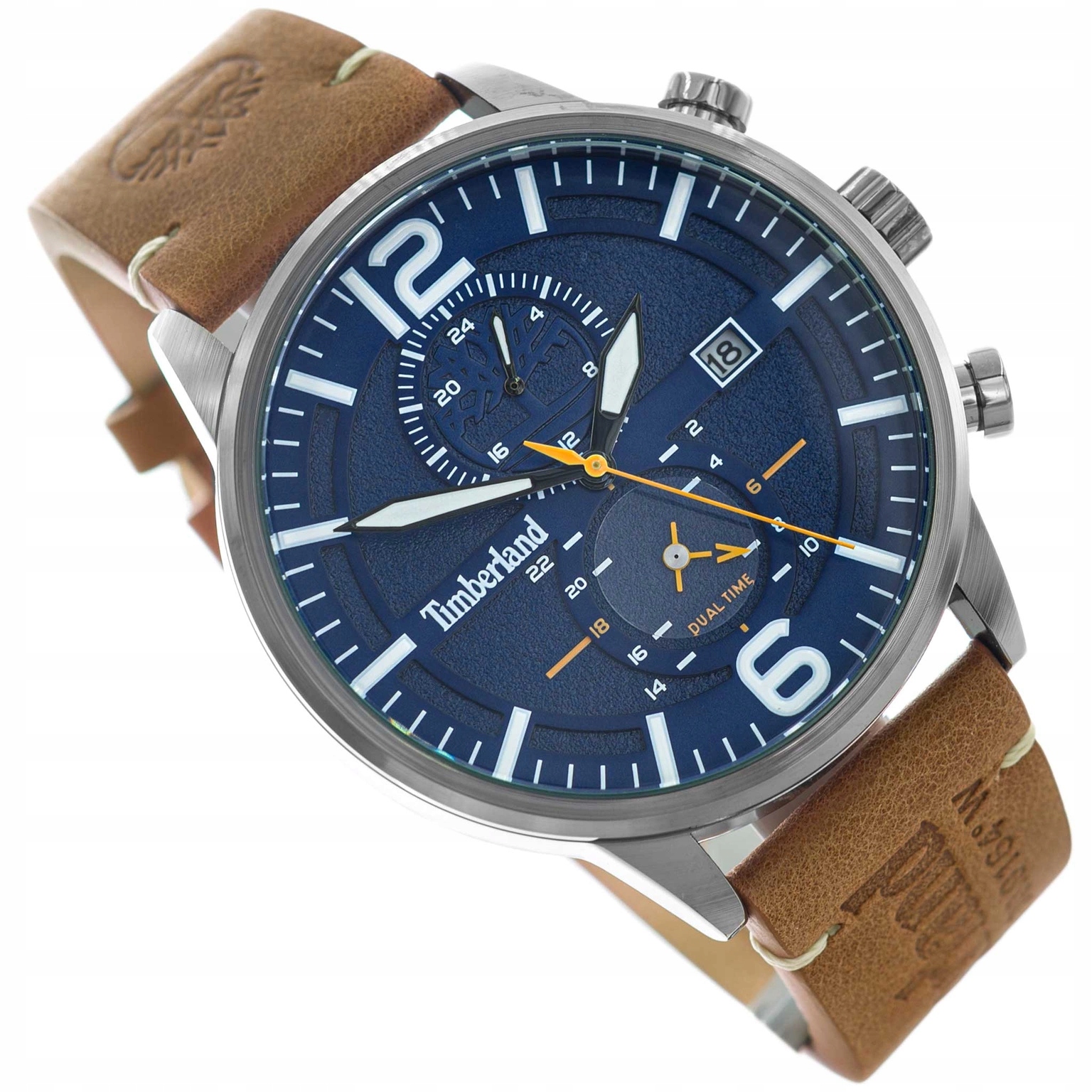 Pánské Hodinky Timberland TDWGF2182301 Hnědé S Řemínkem, Datumovka A Dual-time