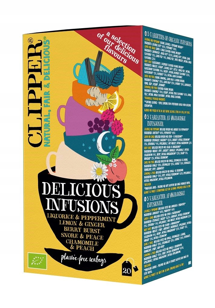 Levně Ovocno-bylinný Čaj MIX 5 Příchutí Bio (20 x 1,9 g) 38 g Clipper