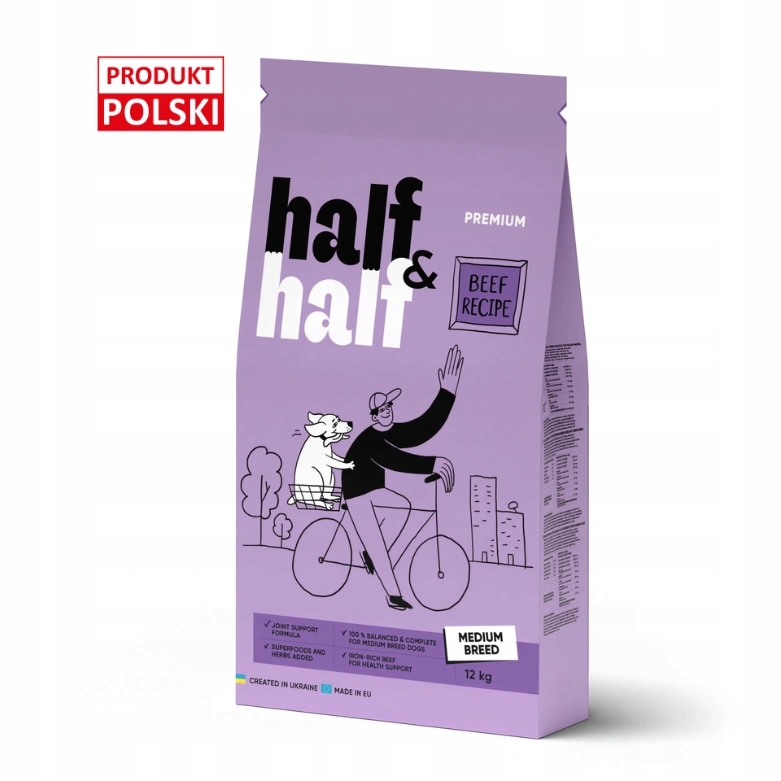 Levně Half&Half suché krmivo pro dospělé psy středních plemen, 12 kg