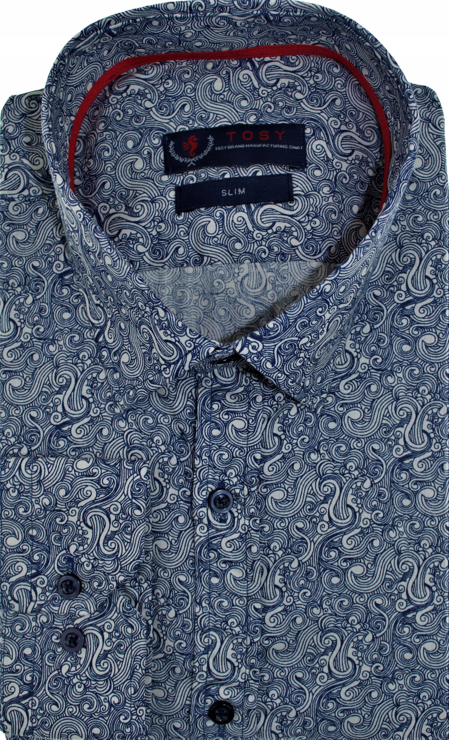 

Koszula Męska Elegancka Wzorek Slim Szara XL K17