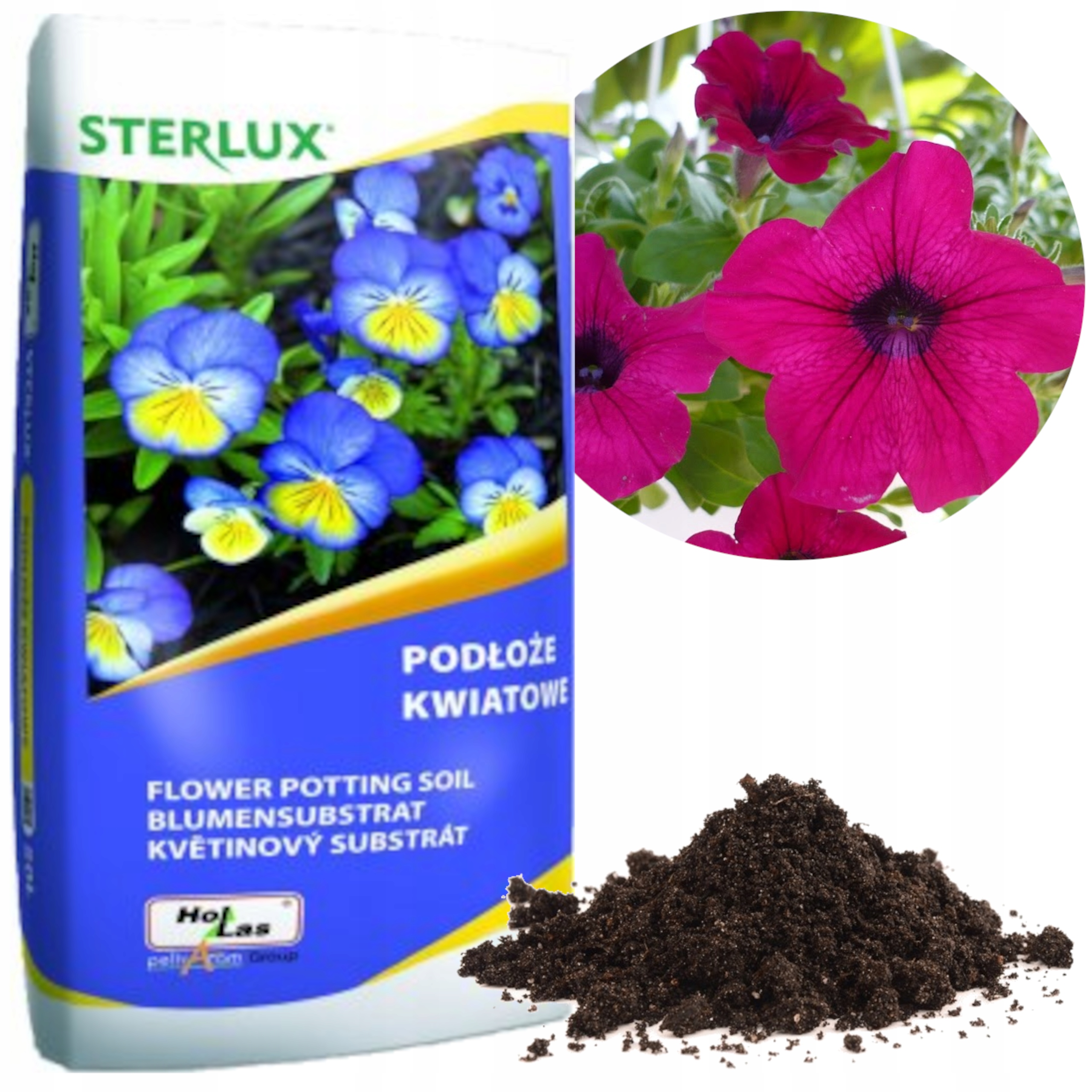 

Ziemia Kwiatowa Sterlux 50l Hollas Podłoże