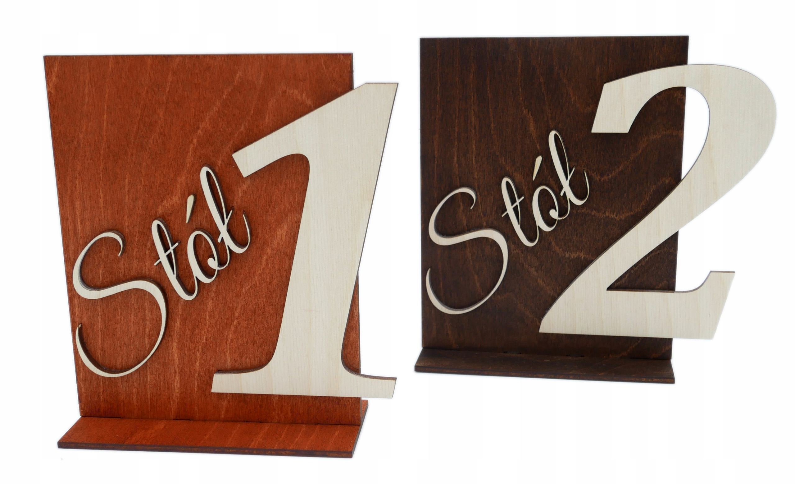 NUMERY CYFRY DREWNIANE NA STÓŁ ŚLUB NUMERACJA