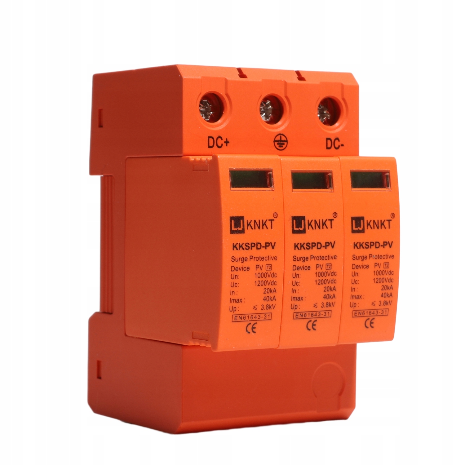 Ogranicznik Przepięć Fotowoltaika 1000V DC montáž na szynie 3P T2