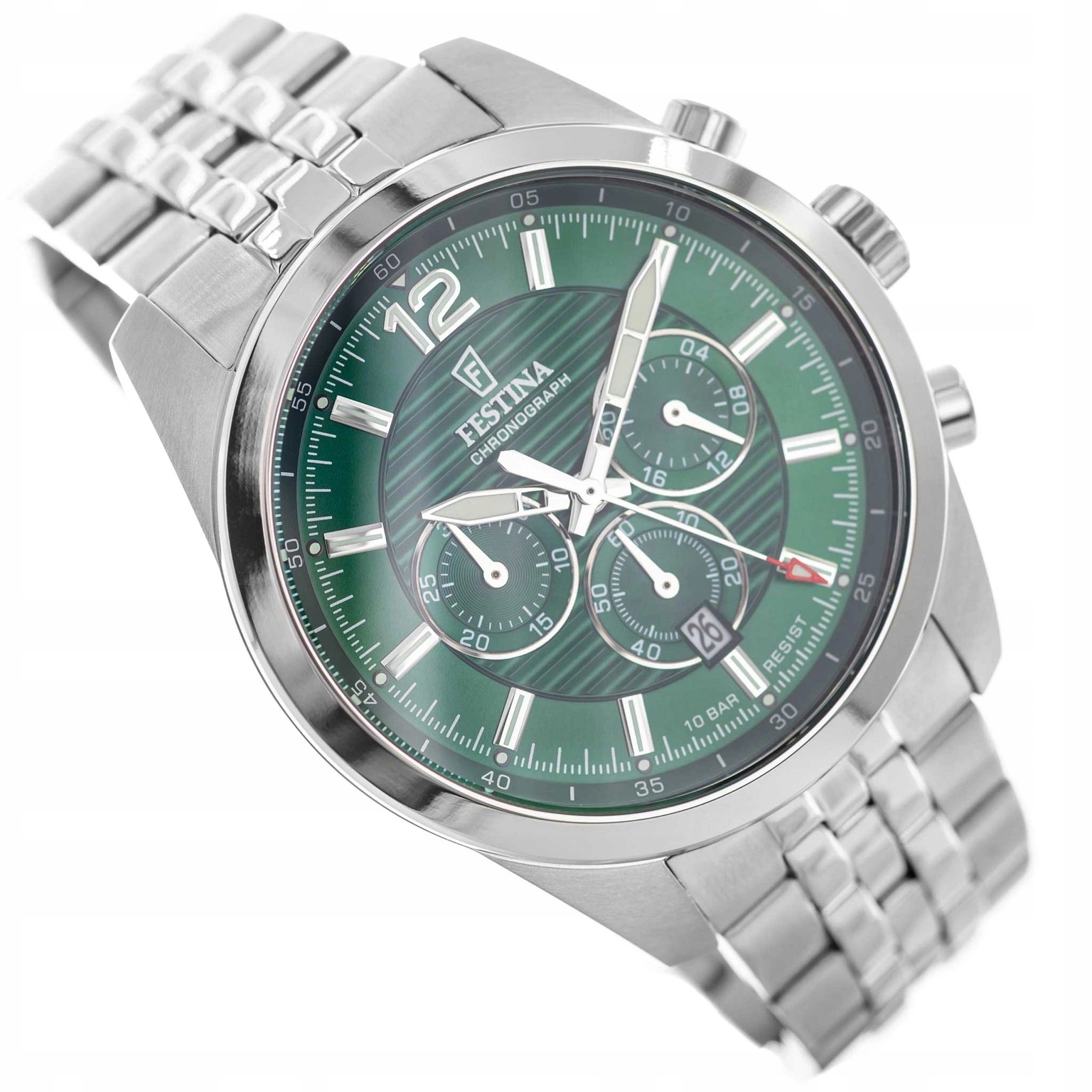 Pánské Hodinky Festina F20742/2 Timeless Chronograph Stříbrné Na Náramku