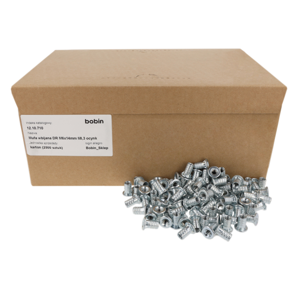 Mufa wbijana M6x14mm fi8,3 wpustka karton 2500 sztuk