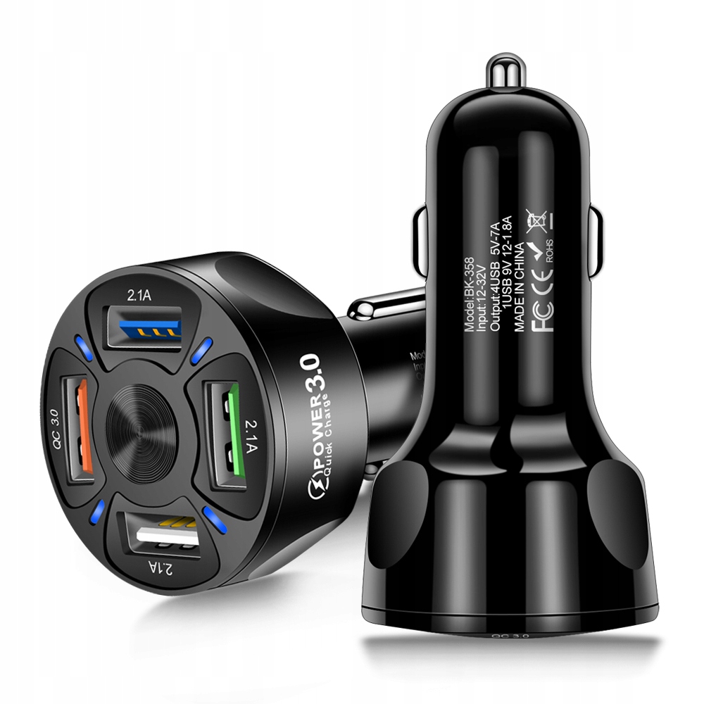 

Ładowarka Samochodowa 4 x Usb Quick Charge 7A