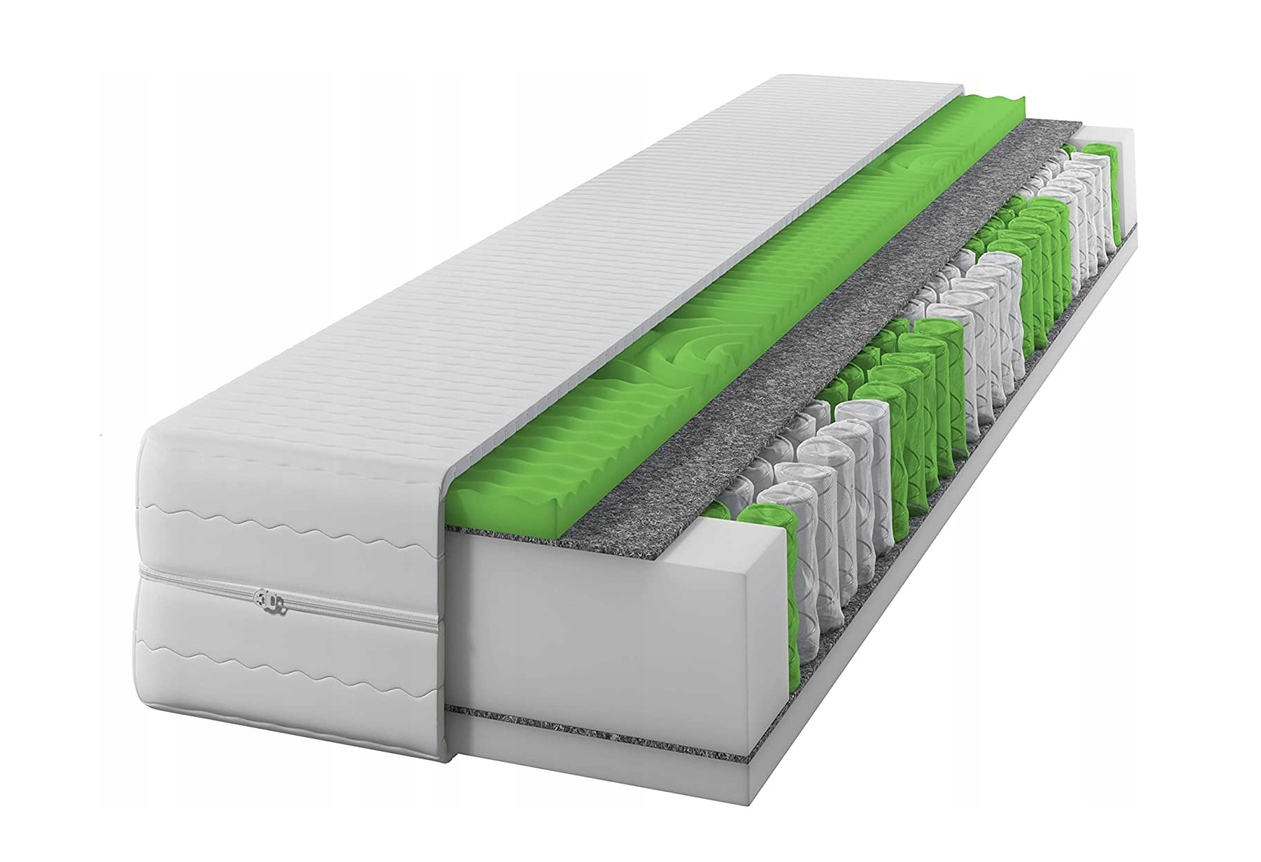 Materac 140x190 kieszeniowy 24 cm Dwustronny H3| 7 stref Pianka masując