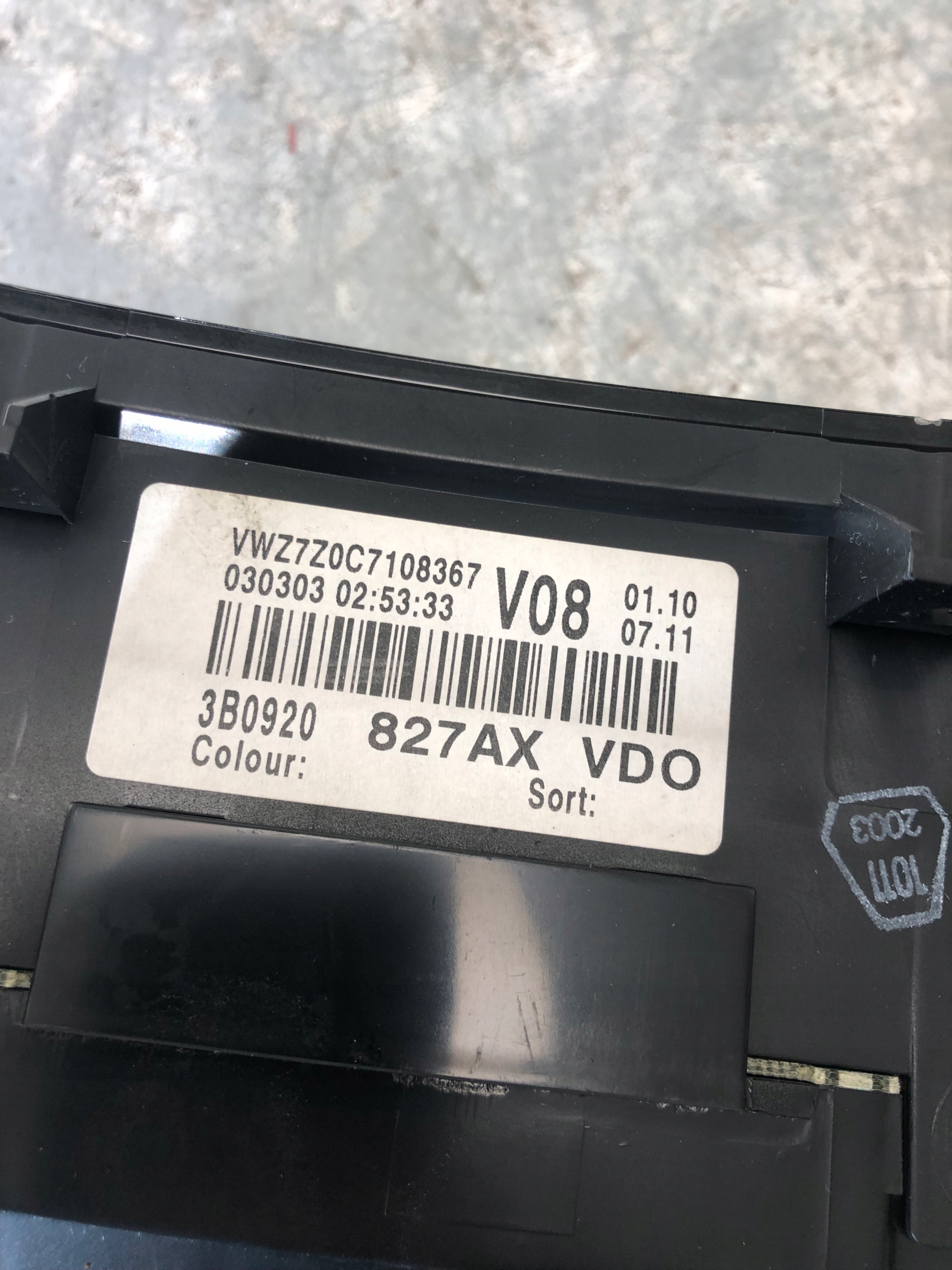 dials dials VW PASSAT B5 LIFT 3B0920827AX