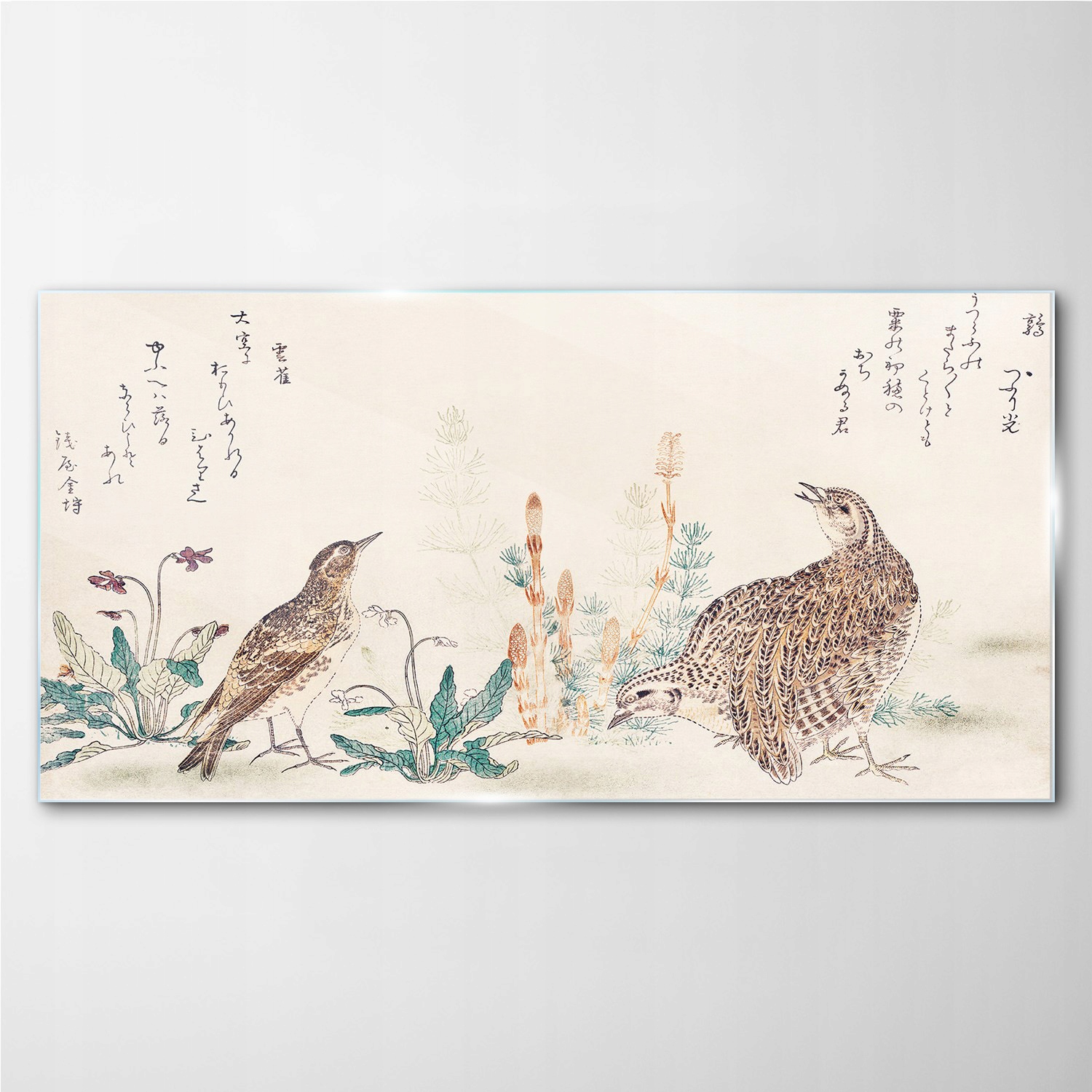 

Foto-obraz szklany Zwierzęta ptaki kwiaty 140x70