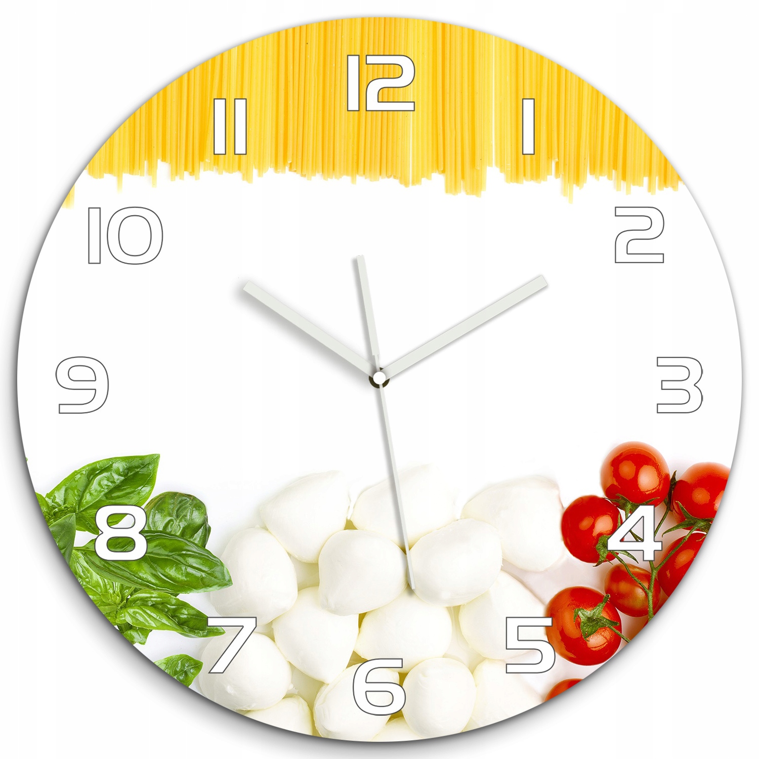 

Duży zegar ze szkła hartowanego Włoska flaga fi 60