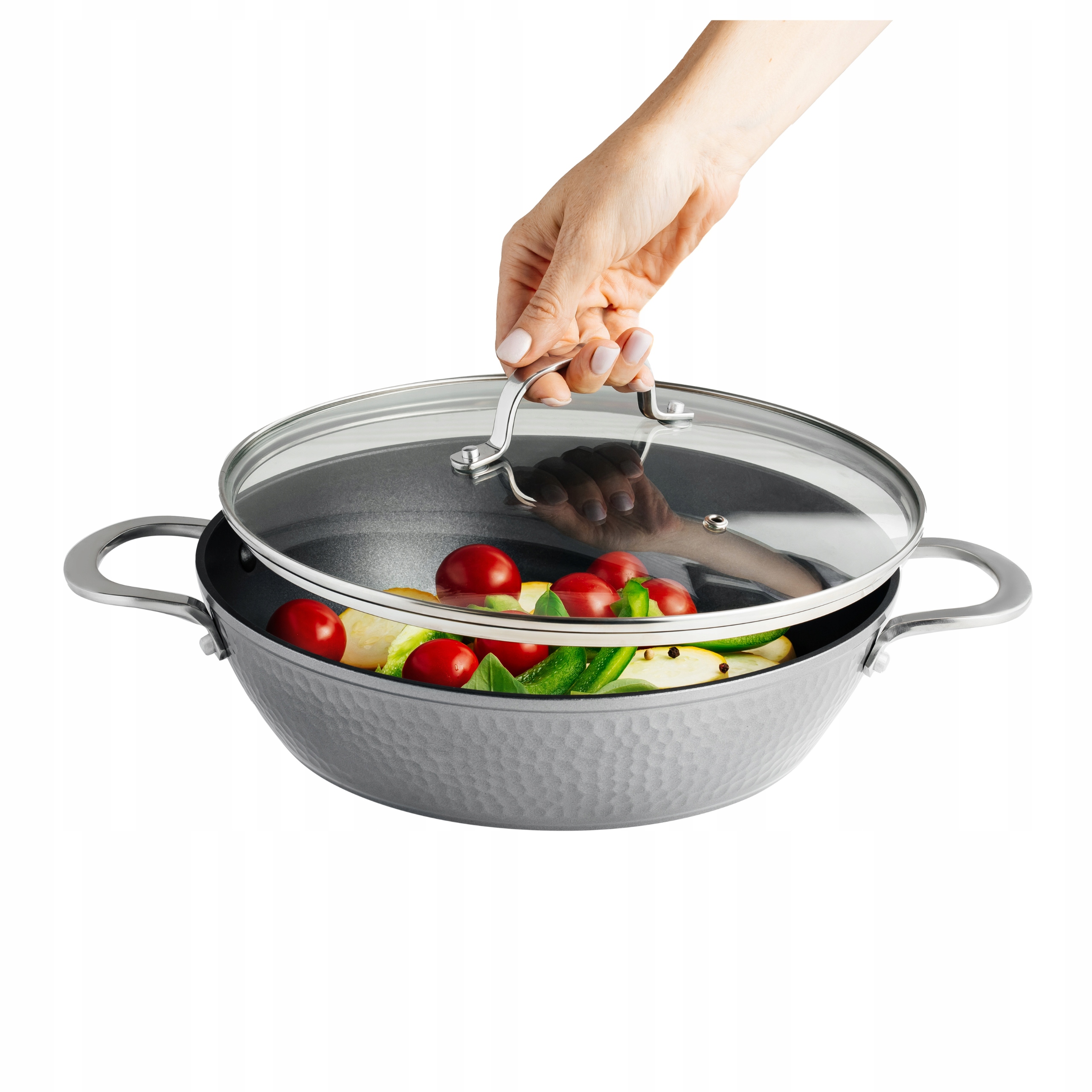 Patelnia tradycyjna z pokrywką Ambition 28 cm non-stick (nieprzywierająca)