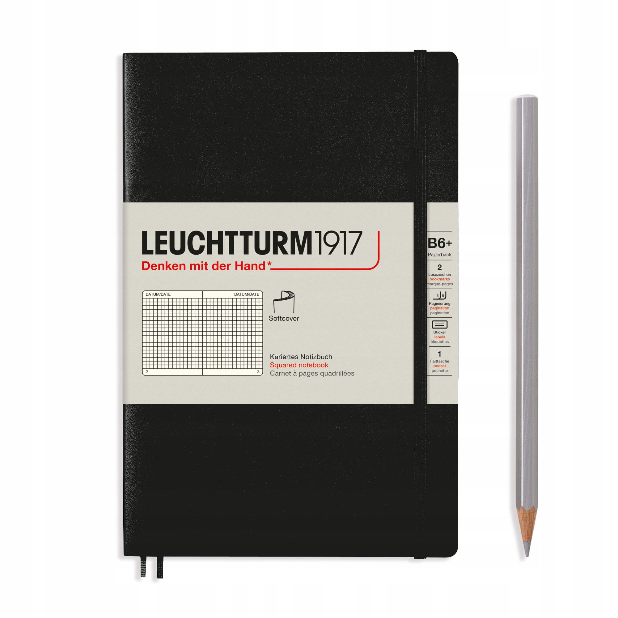 Notatnik Leuchtturm1917 Paperback B6+, Kratka, Czarny