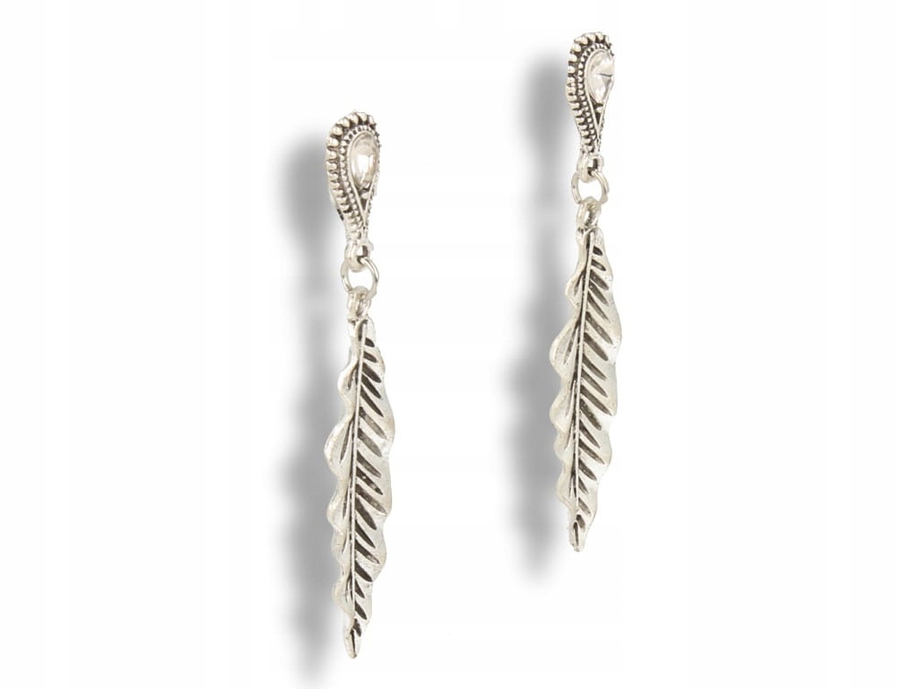 

Klipsy do uszu piórka z białą cyrkonią