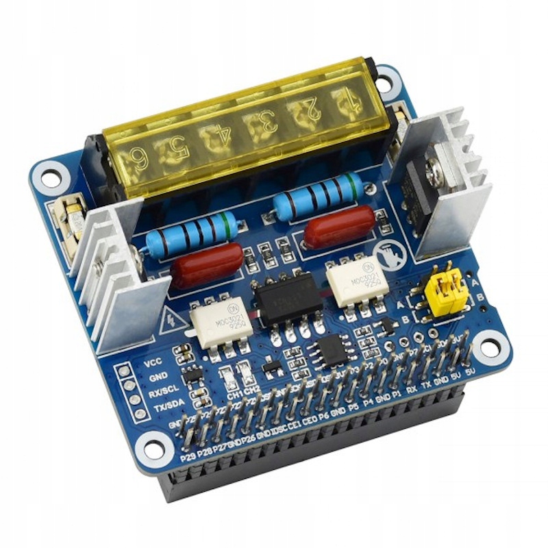 2kanálový triak Hat, integrovaný mikrokontrolér Raspberry s Uart I2C