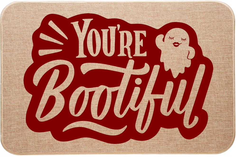 Vstupní Rohožka Z Lnu na Halloween You're BOOtiful Ghost Duch