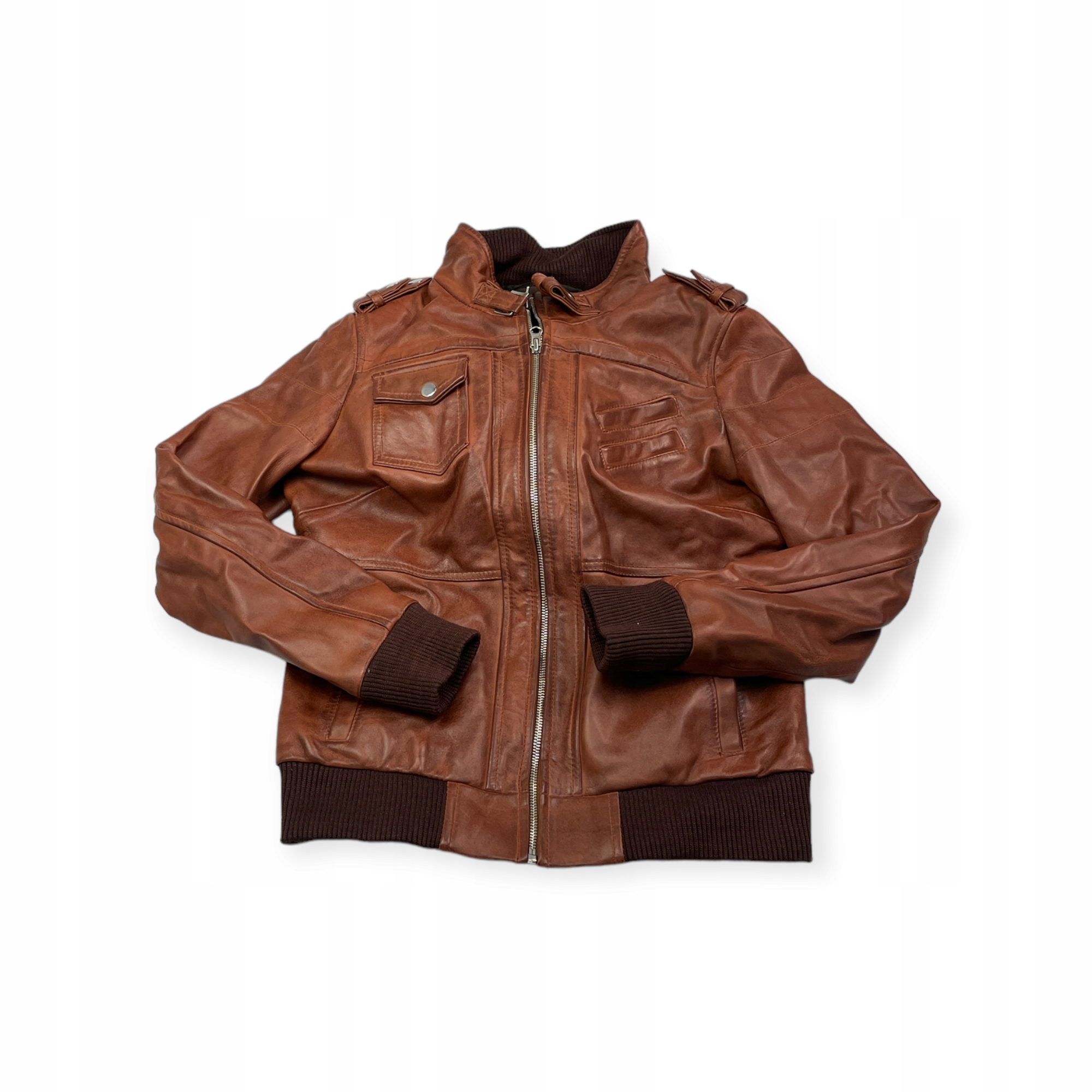 Dámská kožená bunda s kapucí Real Leather M