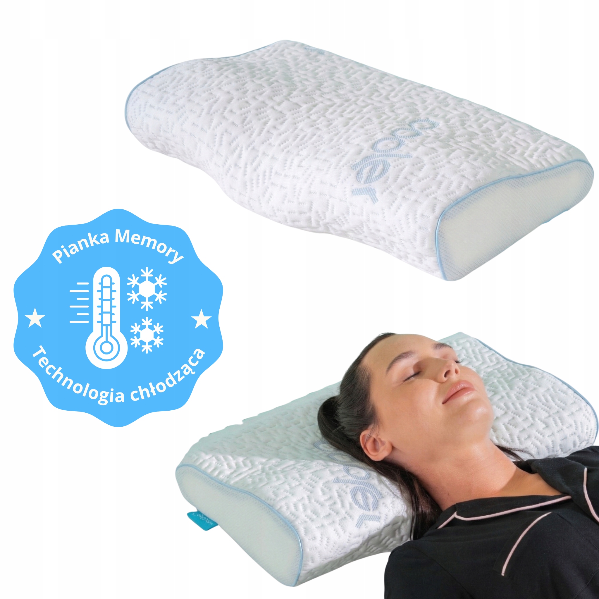 Chłodząca Poduszka Ortopedyczna Redukcja Napięć i Bólów Szyi Pianka Visco