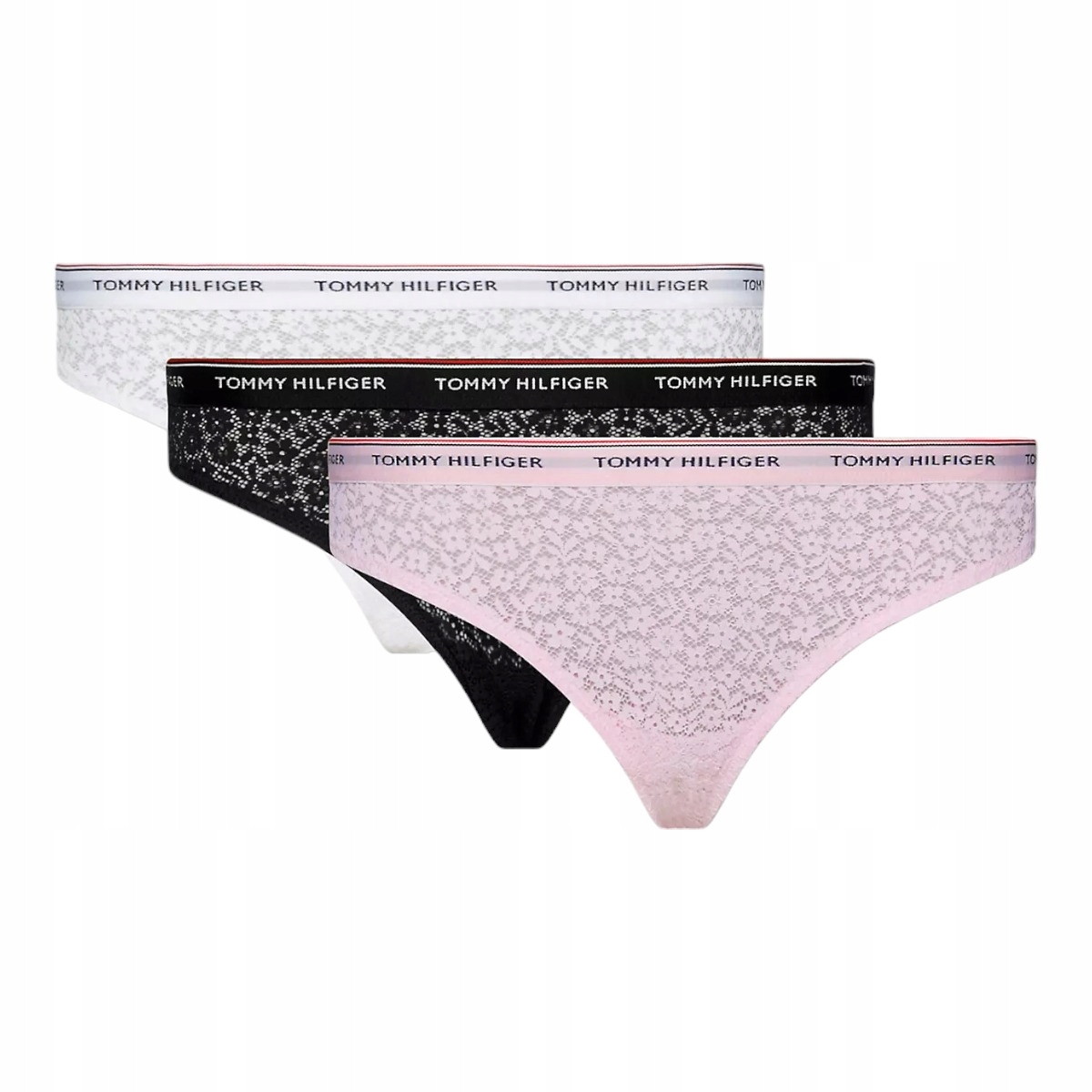 Tommy Hilfiger Dámské Kalhotky 3P Černé/bílé/růžové r.XS