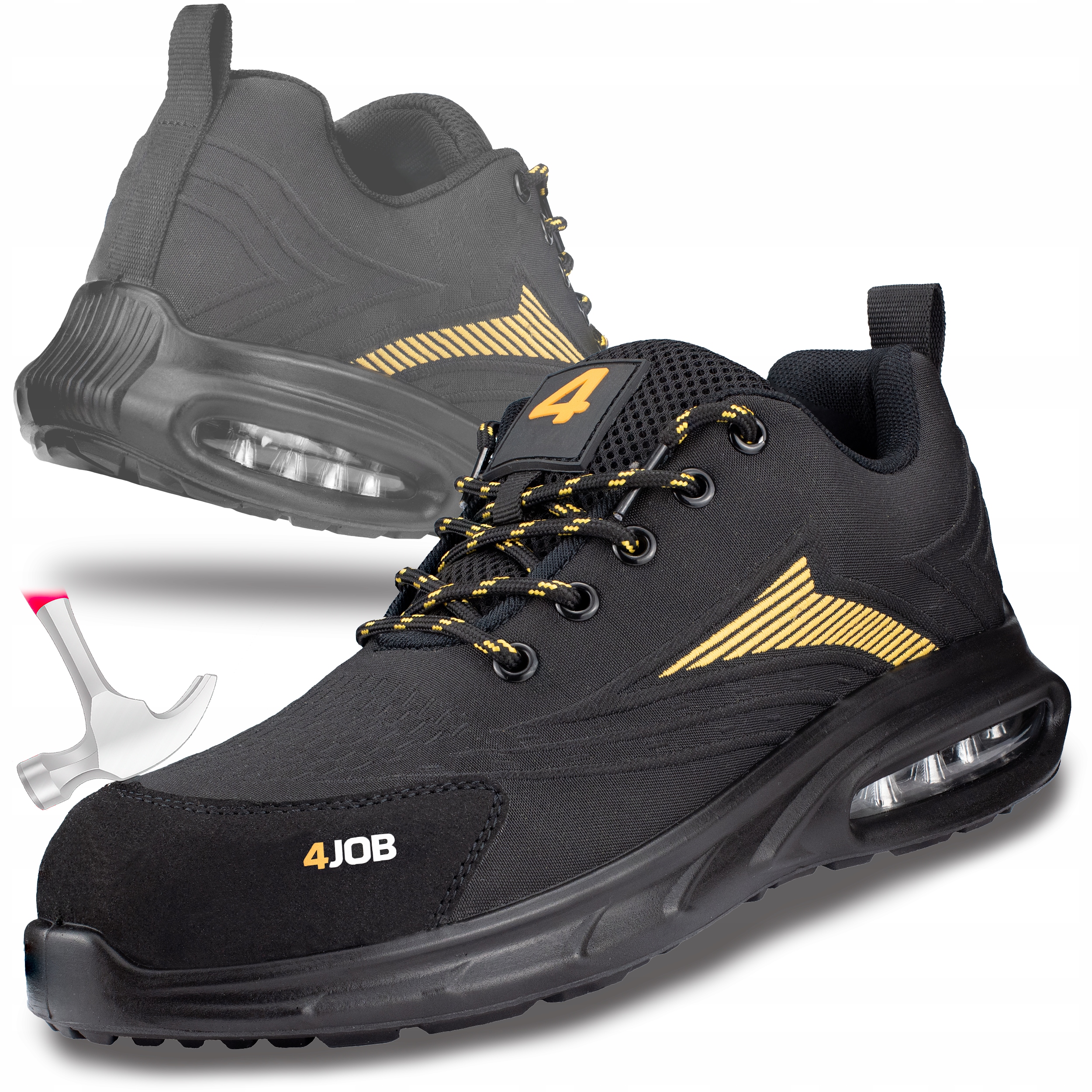 BUTY MĘSKIE ROBOCZE PÓŁBUTY SNEAKERSY Z NOSKIEM ODDYCJAHĄCE SPORTOWE LETNIE