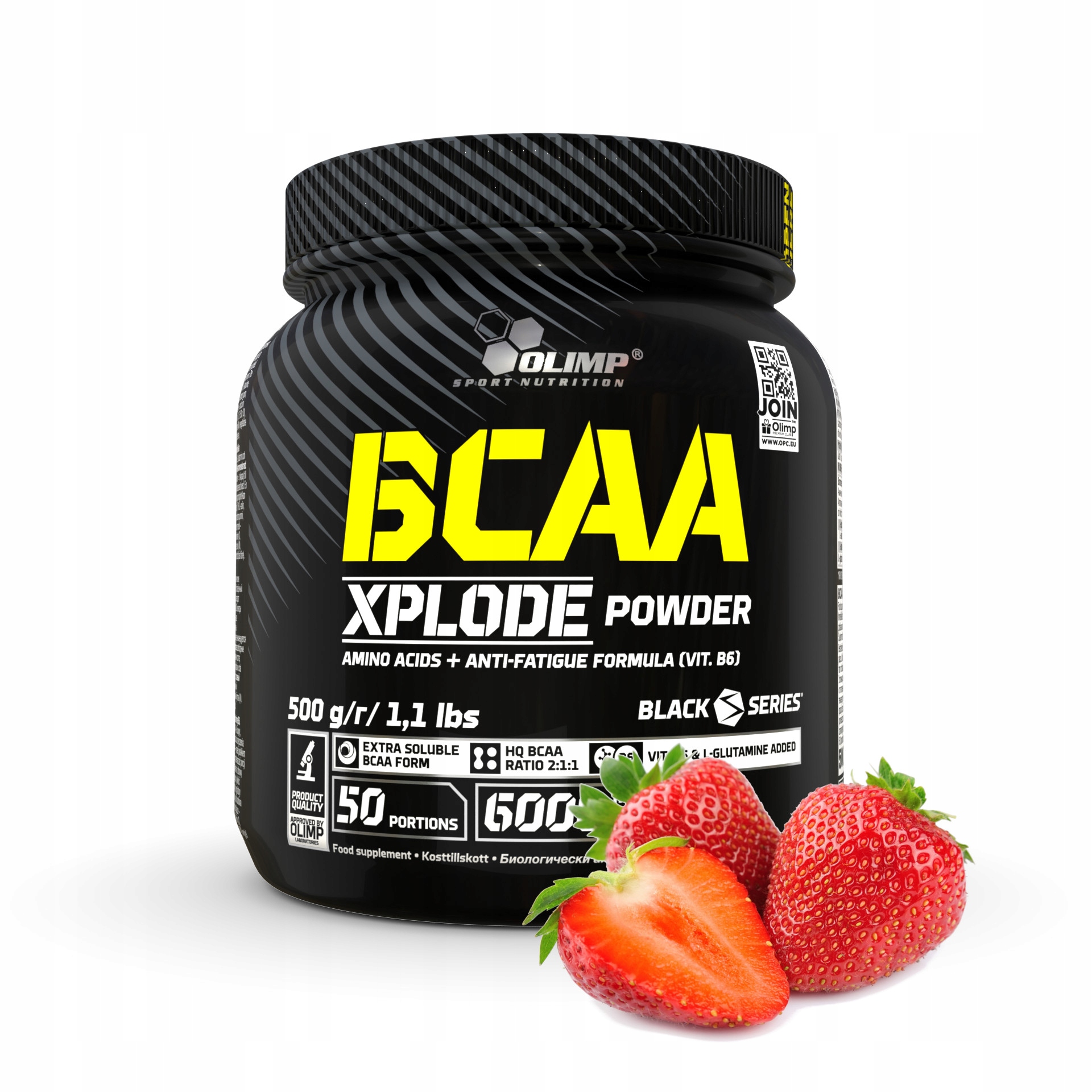 Olimp Bcaa Xplode 500 g Aminokyseliny L-glutamin Jahoda