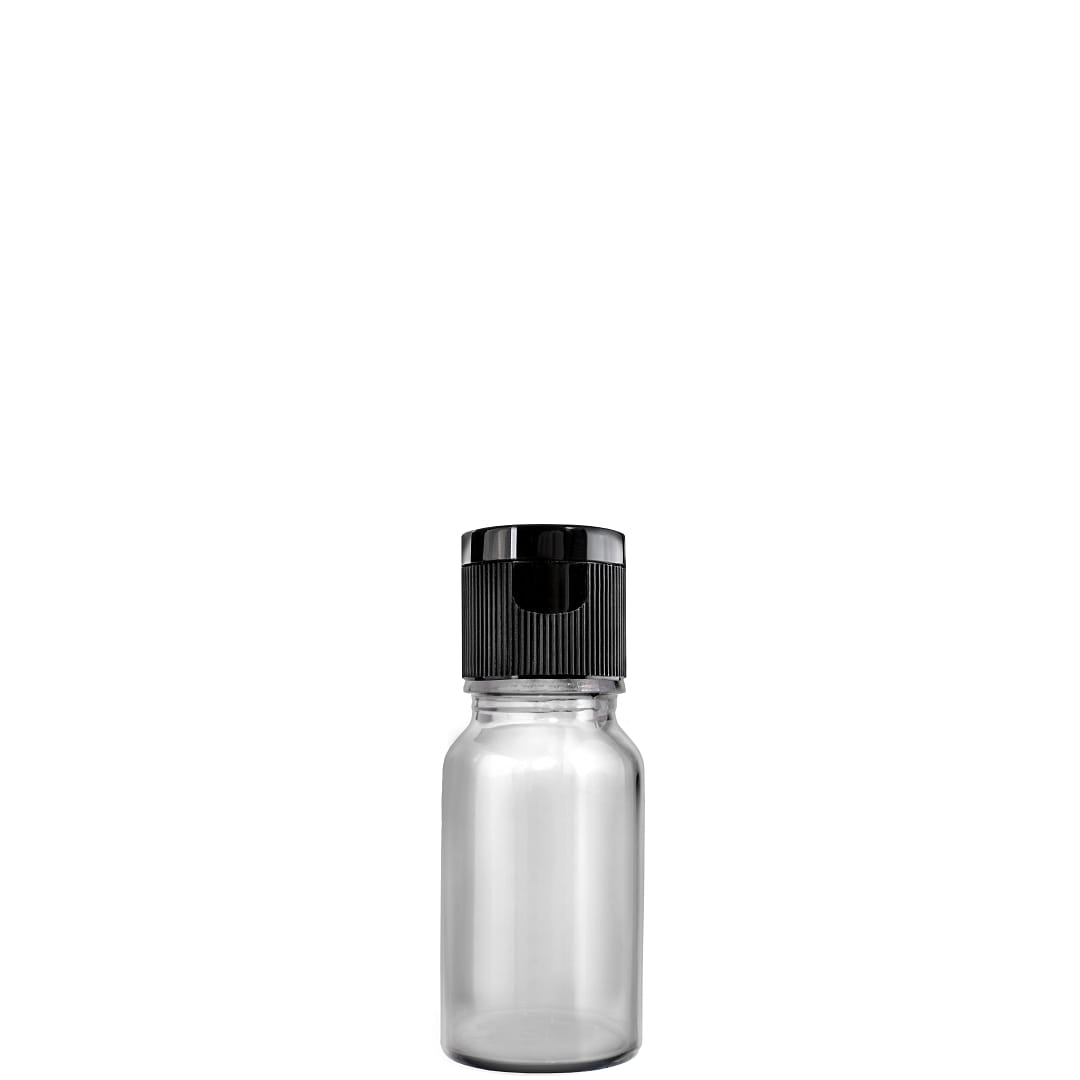 

Butelka 10ML Bezbarwna Z Nakrętką Flip Top Czarną