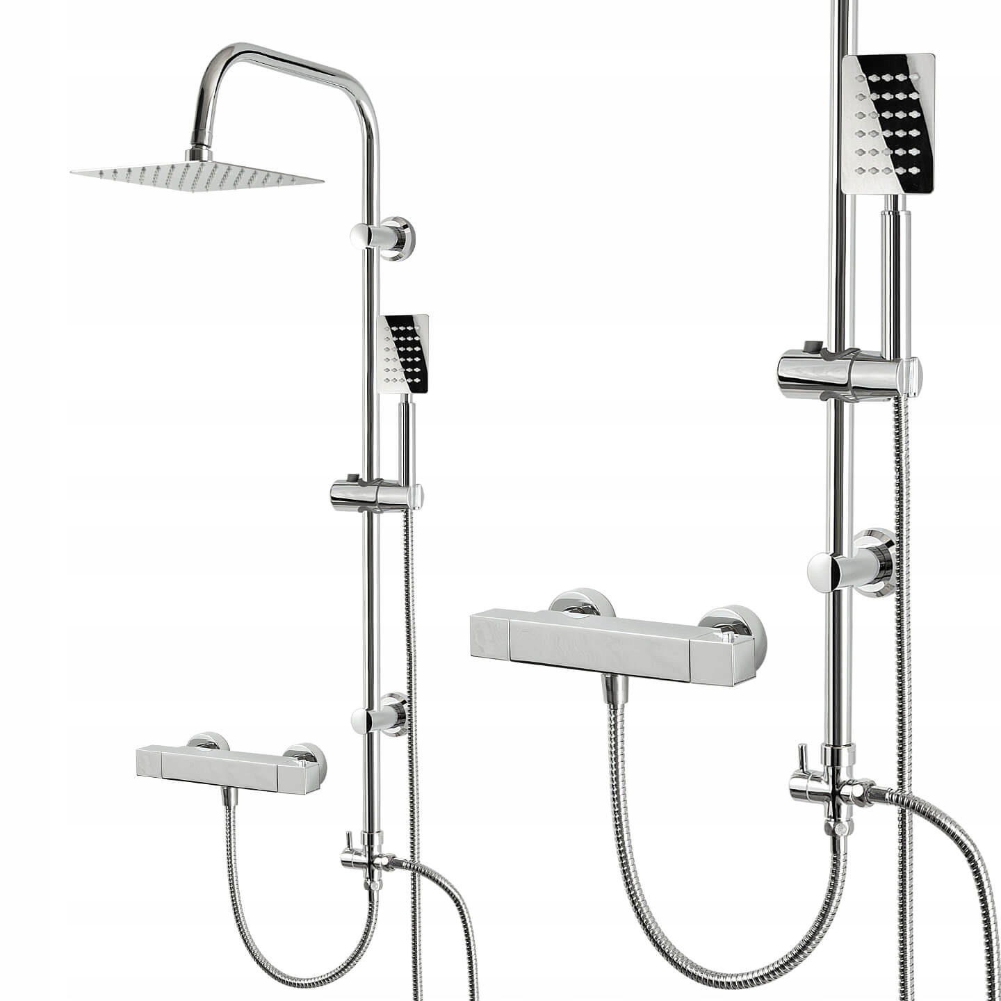Sprchová Súprava S Pevným Stĺpom A Kovovou Dažďovou Sprchou 20 CM