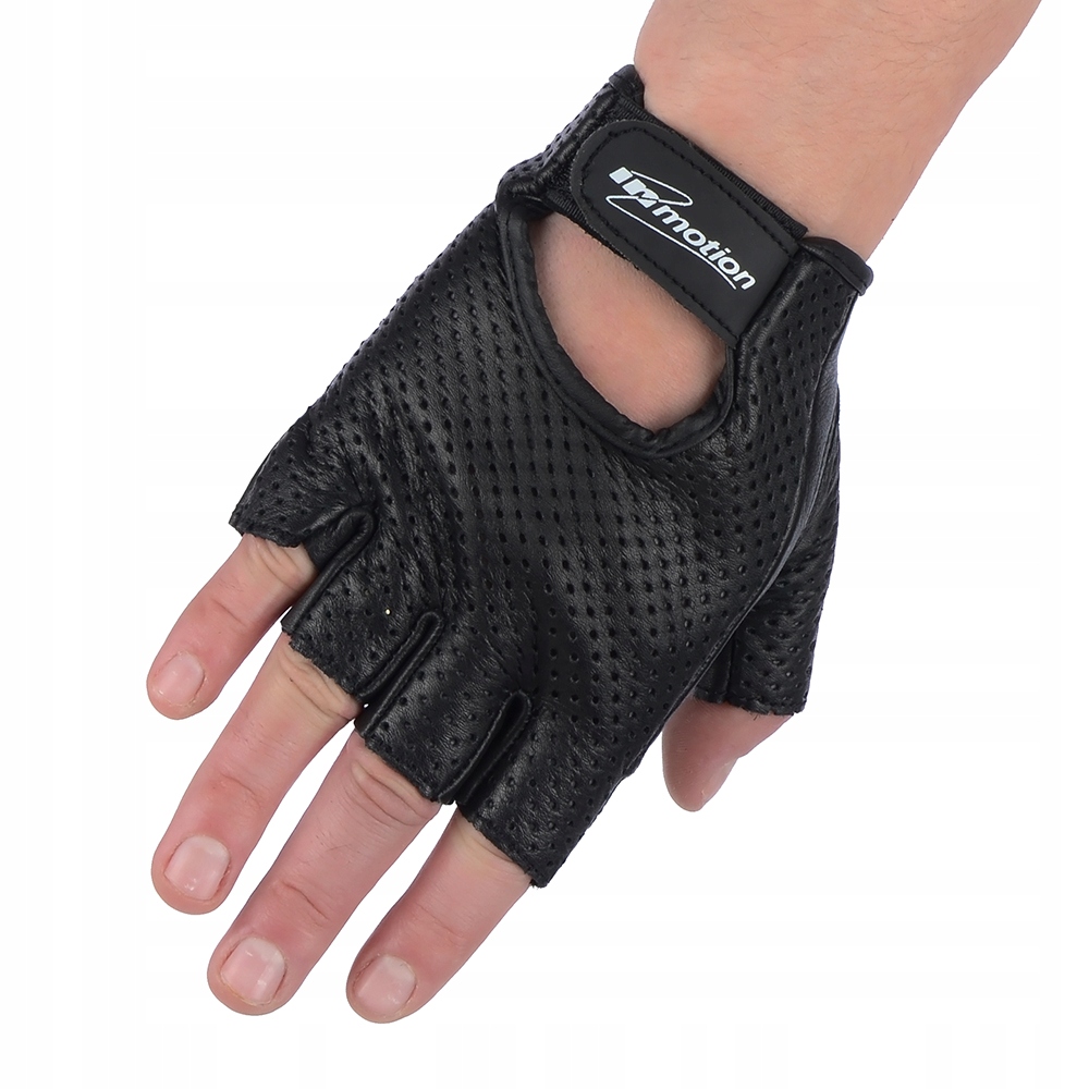 RĘKAWICE MOTOCYKLOWE BEZ PALCÓW SKÓRZANE KRÓTKIE Producent InMotion