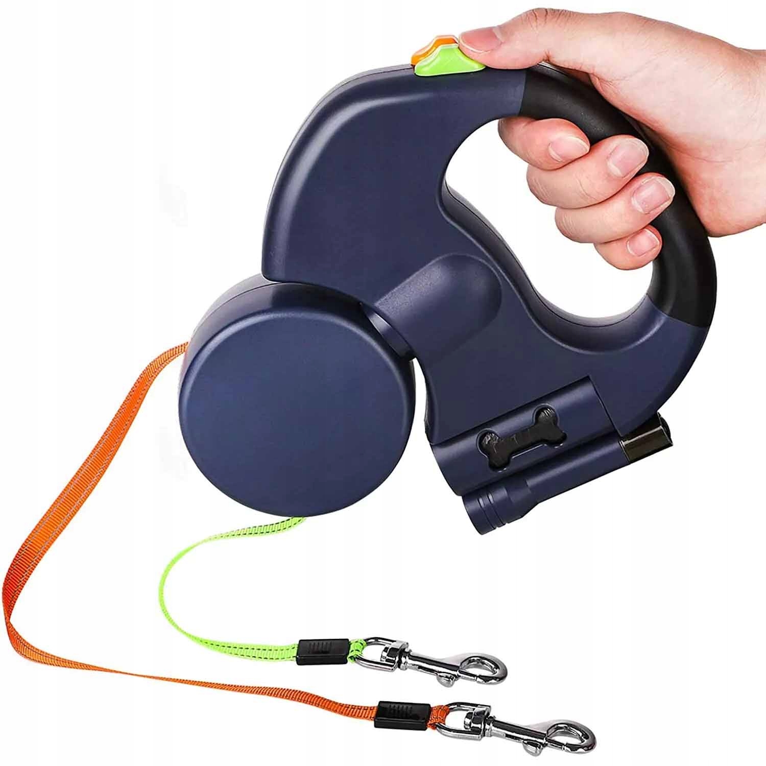 Levně Solidní Classic Vodítko Pro Psa Automatická Černá Páska 3 m pro 2 psy